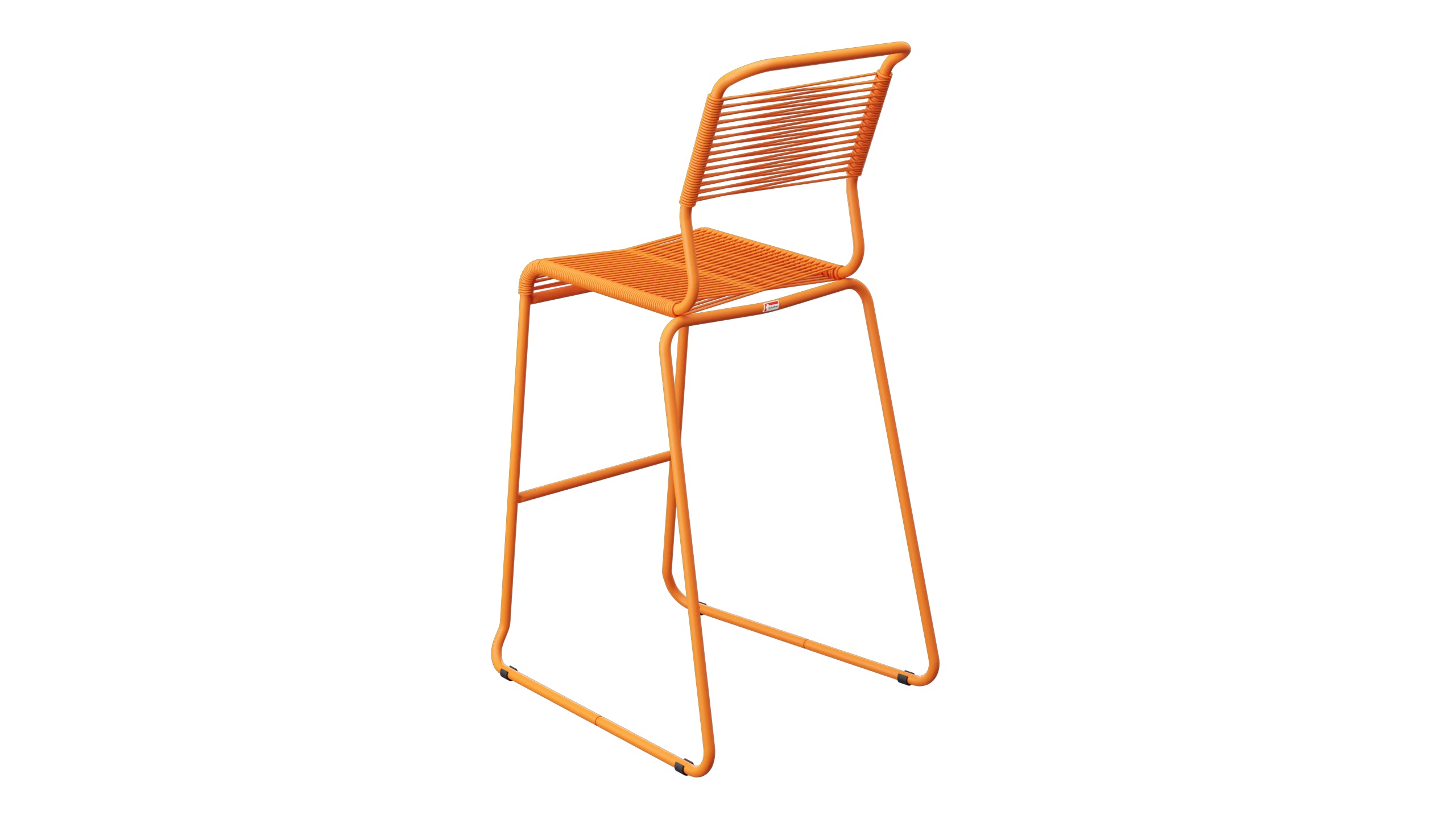 Säntis Spaghetti-Barstuhl Outdoor ohne Armlehne Kufen in Orange präsentiert im Onlineshop von KAQTU Design AG. Outdoor-Barstuhl ist von Schaffner