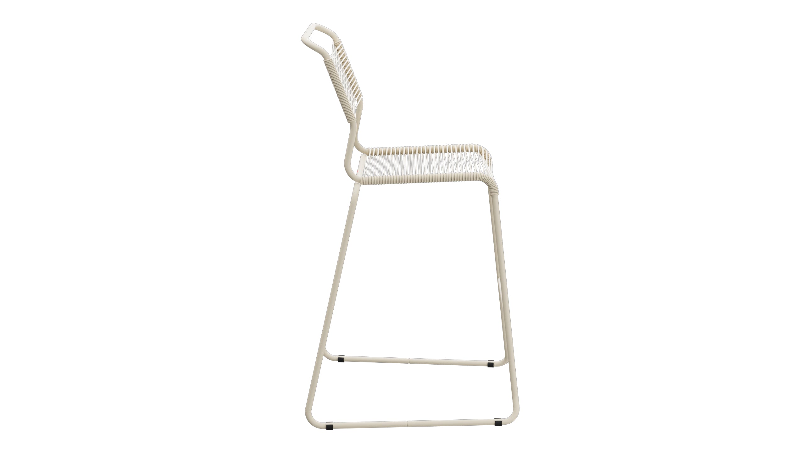 Säntis Spaghetti-Barstuhl Outdoor ohne Armlehne Kufen in Pastellsand präsentiert im Onlineshop von KAQTU Design AG. Outdoor-Barstuhl ist von Schaffner