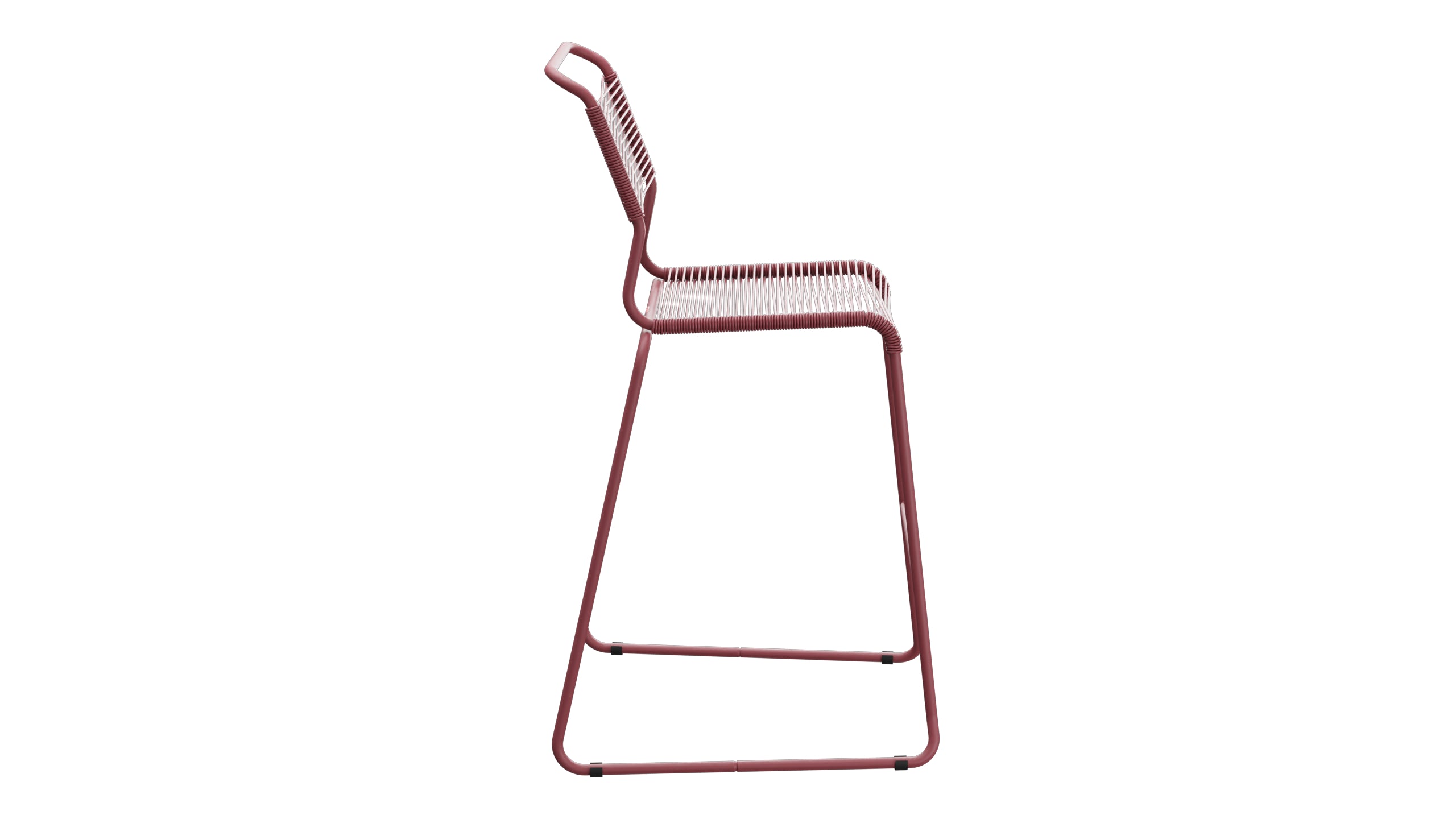 Säntis Spaghetti-Barstuhl Outdoor ohne Armlehne Kufen in Bordeaux präsentiert im Onlineshop von KAQTU Design AG. Outdoor-Barstuhl ist von Schaffner
