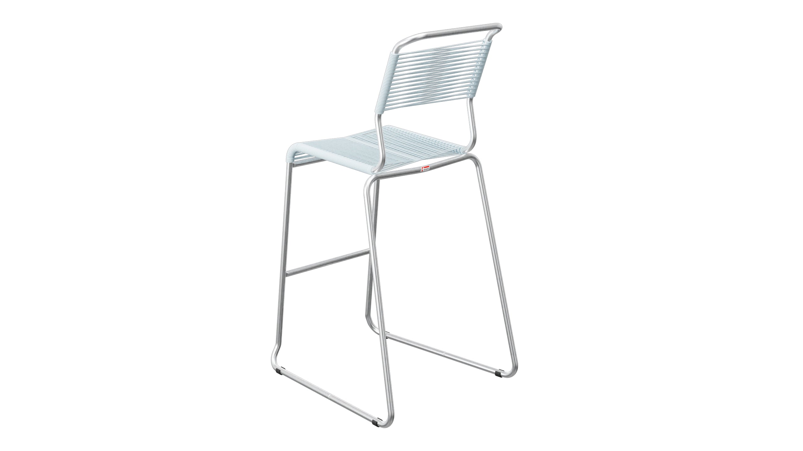 Säntis Spaghetti-Barstuhl Outdoor ohne Armlehne Kufen in Pastellblau präsentiert im Onlineshop von KAQTU Design AG. Outdoor-Barstuhl ist von Schaffner