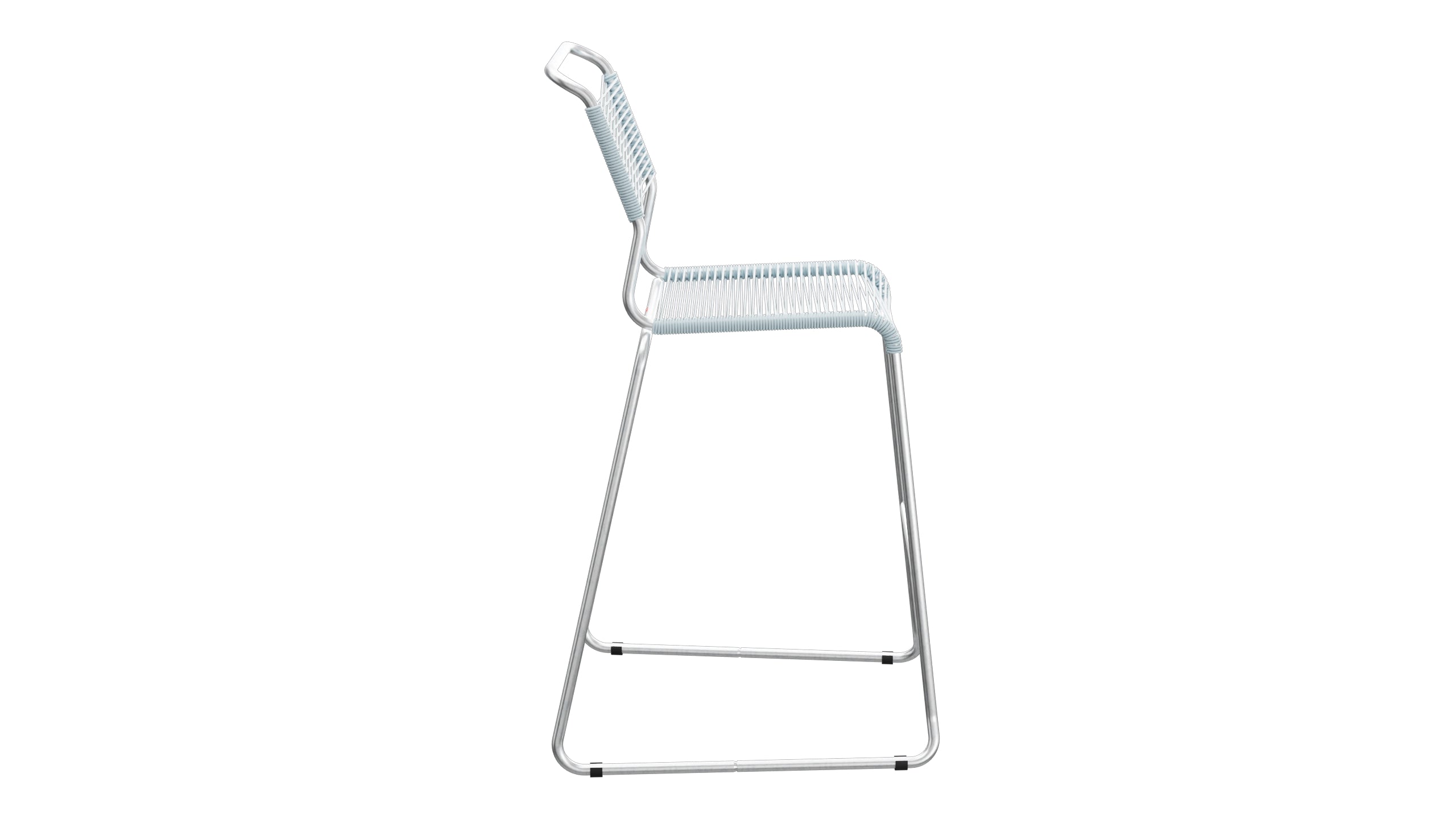Säntis Spaghetti-Barstuhl Outdoor ohne Armlehne Kufen in Pastellblau präsentiert im Onlineshop von KAQTU Design AG. Outdoor-Barstuhl ist von Schaffner