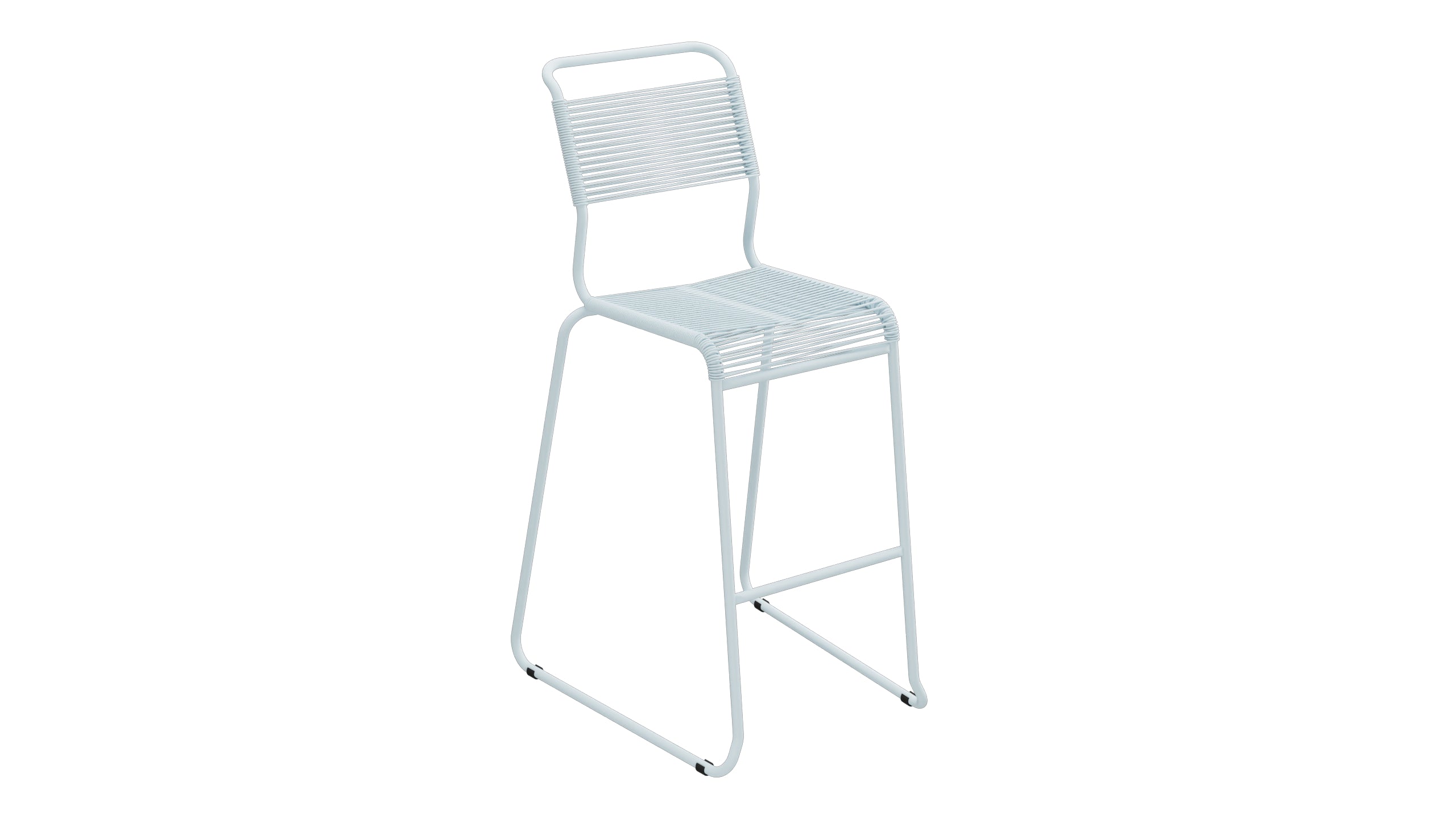 Säntis Spaghetti-Barstuhl Outdoor ohne Armlehne Kufen in Pastellblau präsentiert im Onlineshop von KAQTU Design AG. Outdoor-Barstuhl ist von Schaffner