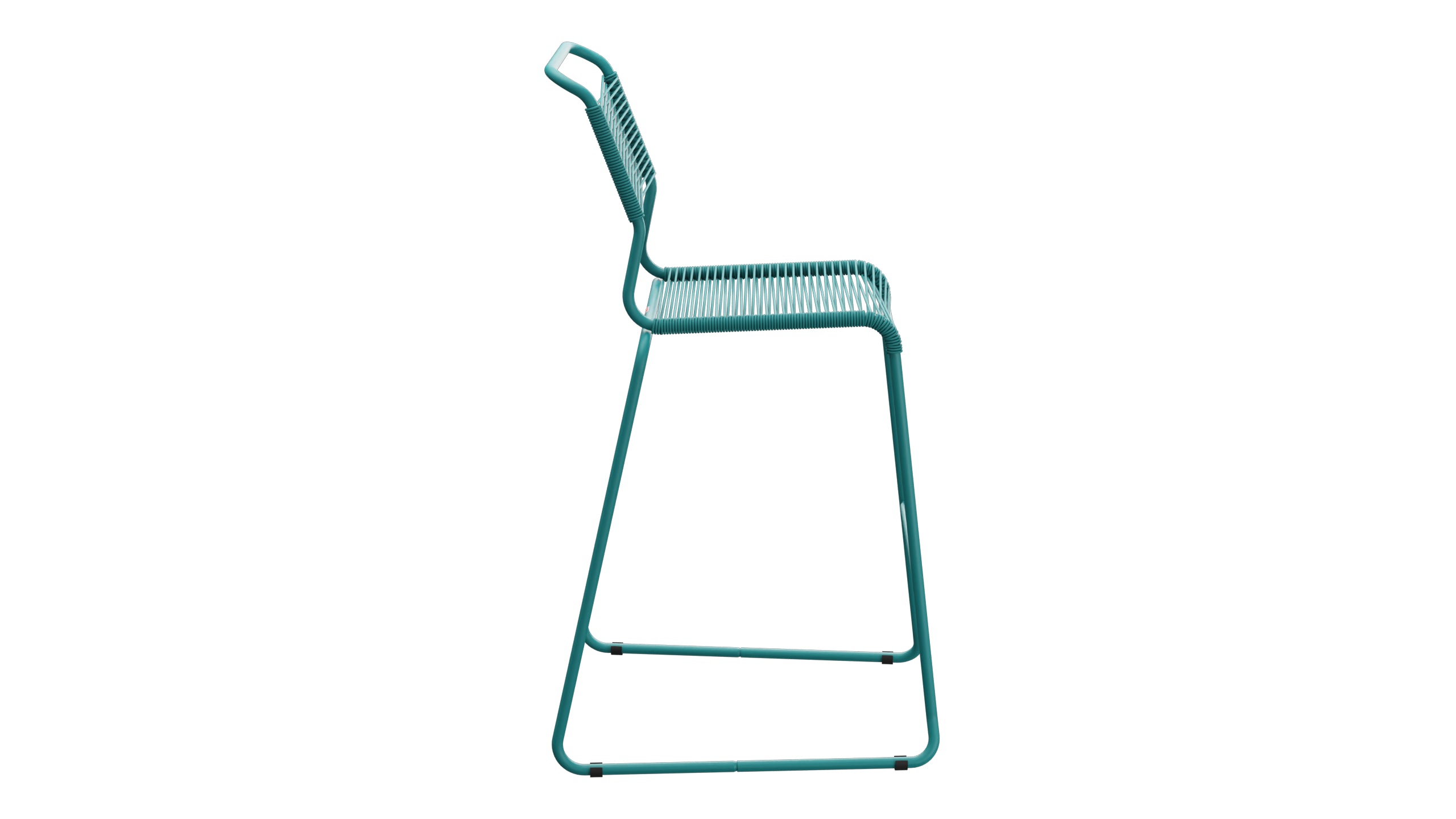 Säntis Spaghetti-Barstuhl Outdoor ohne Armlehne Kufen in Kaliblau präsentiert im Onlineshop von KAQTU Design AG. Outdoor-Barstuhl ist von Schaffner