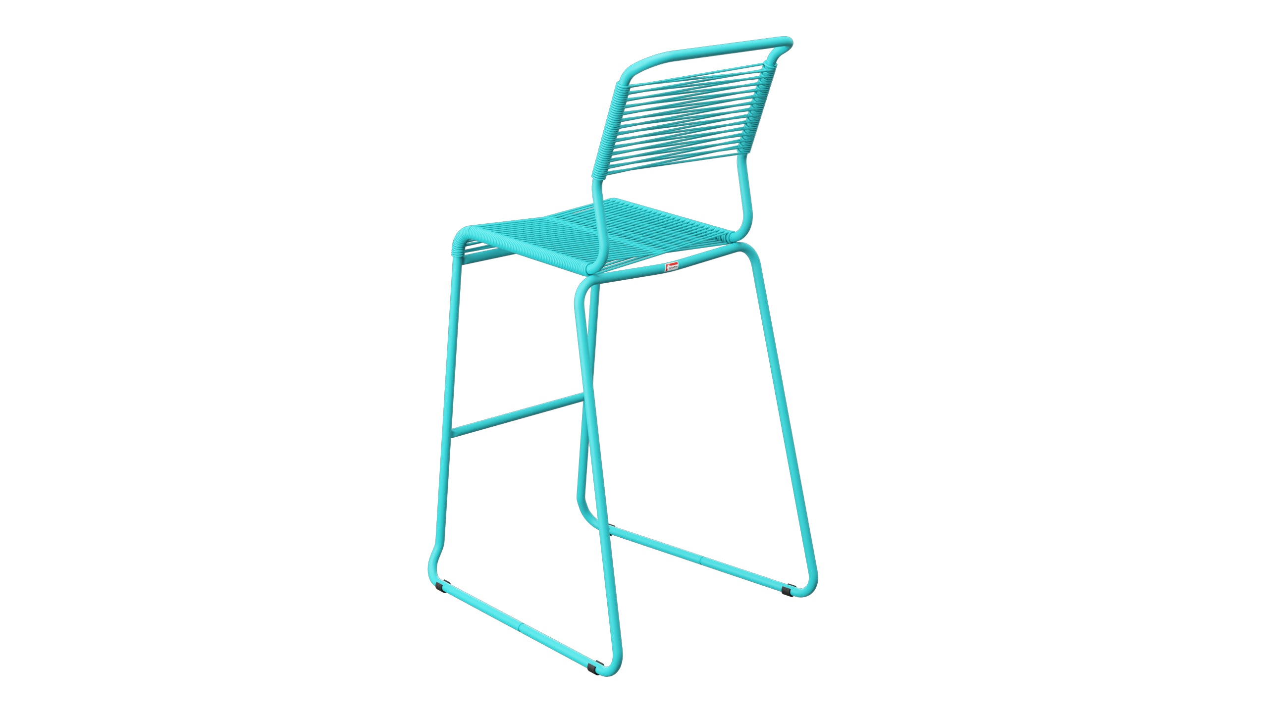 Säntis Spaghetti-Barstuhl Outdoor ohne Armlehne Kufen in Türkis präsentiert im Onlineshop von KAQTU Design AG. Outdoor-Barstuhl ist von Schaffner