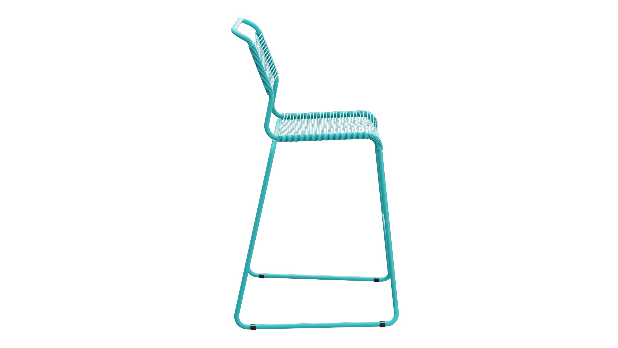 Säntis Spaghetti-Barstuhl Outdoor ohne Armlehne Kufen in Türkis präsentiert im Onlineshop von KAQTU Design AG. Outdoor-Barstuhl ist von Schaffner
