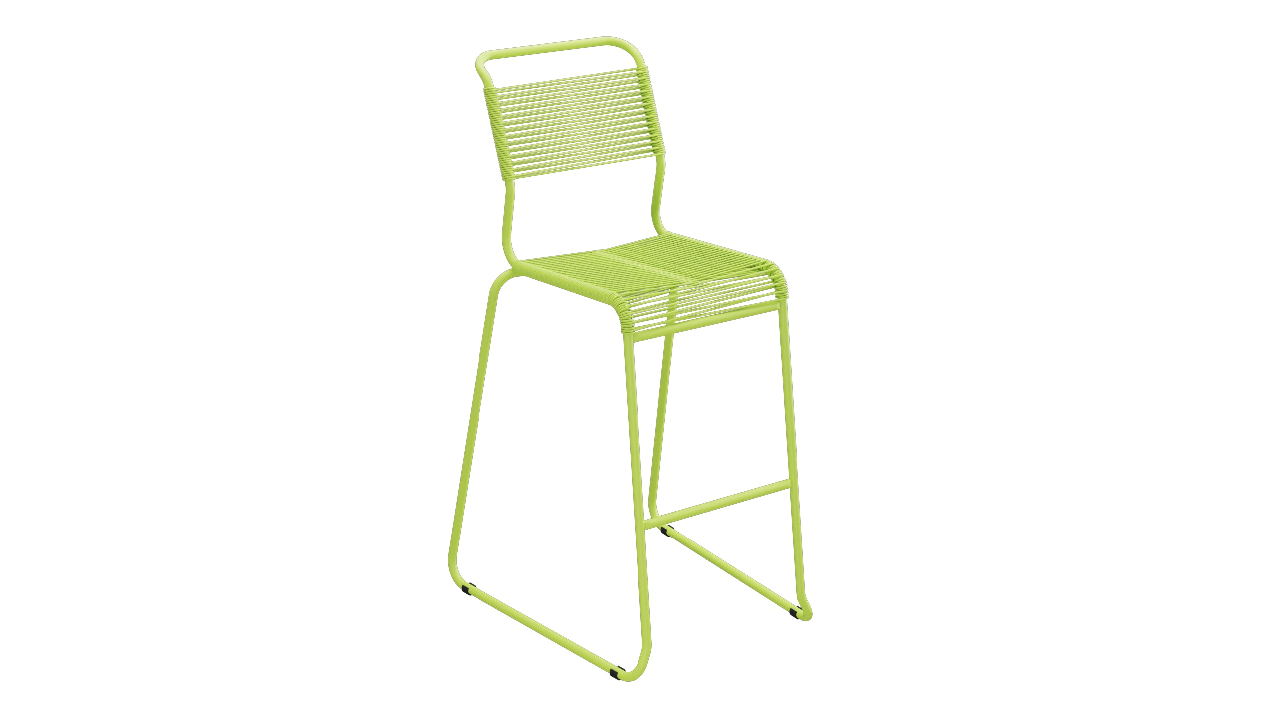 Säntis Spaghetti-Barstuhl Outdoor ohne Armlehne Kufen in Hellgrün präsentiert im Onlineshop von KAQTU Design AG. Outdoor-Barstuhl ist von Schaffner