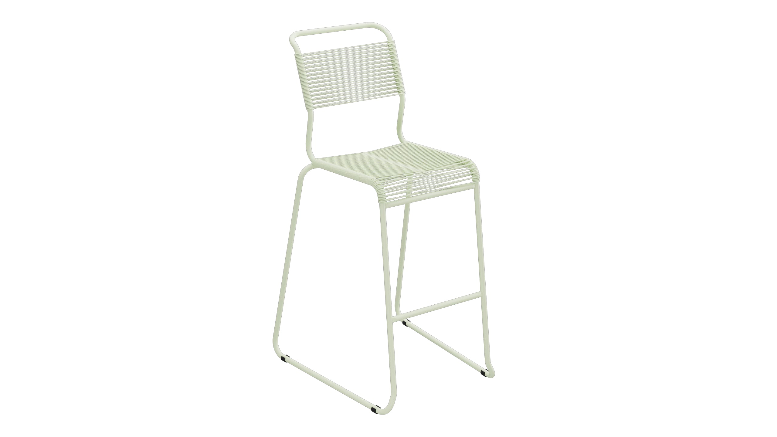 Säntis Spaghetti-Barstuhl Outdoor ohne Armlehne Kufen in Pastellgrün präsentiert im Onlineshop von KAQTU Design AG. Outdoor-Barstuhl ist von Schaffner