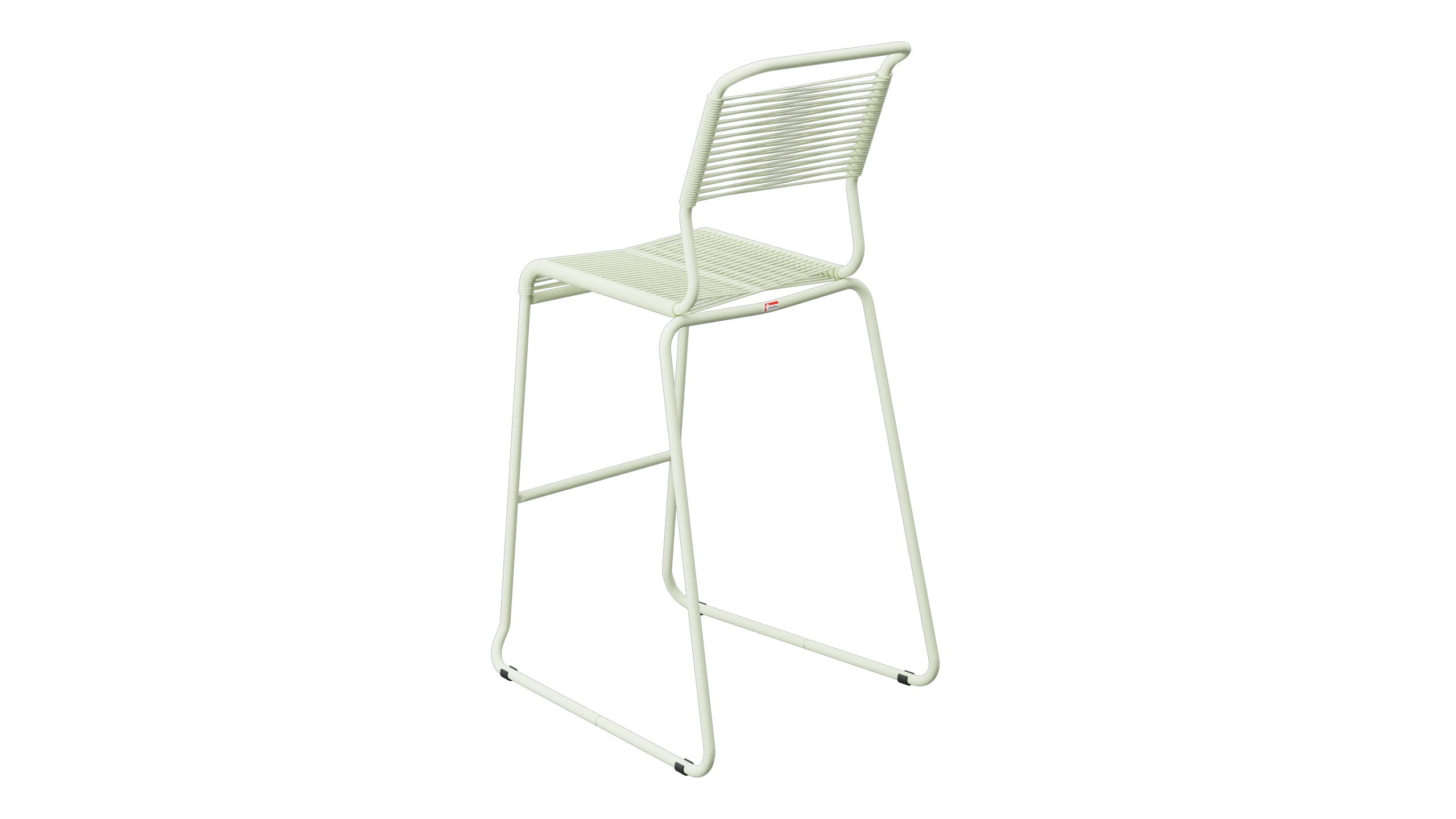 Säntis Spaghetti-Barstuhl Outdoor ohne Armlehne Kufen in Pastellgrün präsentiert im Onlineshop von KAQTU Design AG. Outdoor-Barstuhl ist von Schaffner