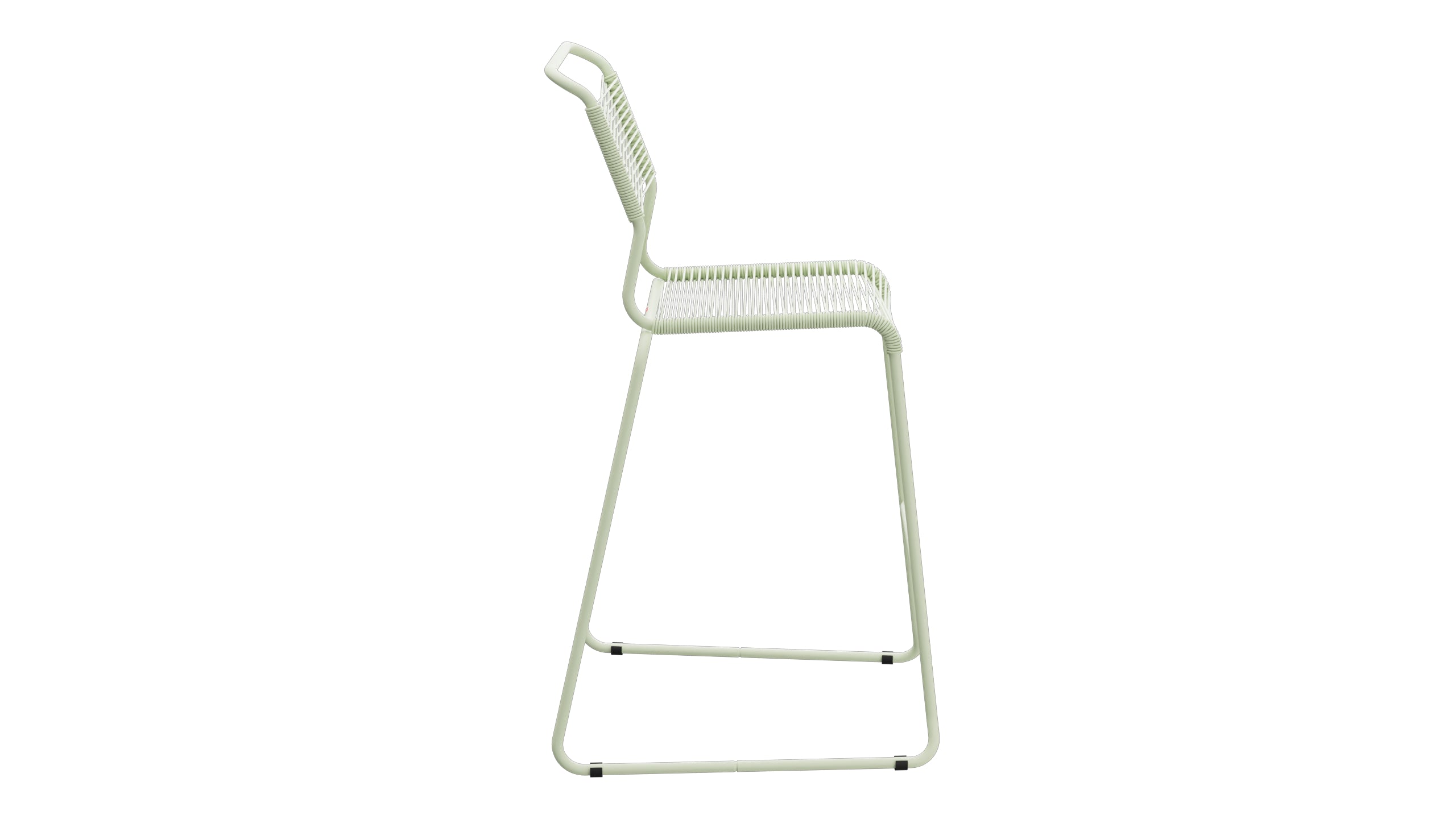 Säntis Spaghetti-Barstuhl Outdoor ohne Armlehne Kufen in Pastellgrün präsentiert im Onlineshop von KAQTU Design AG. Outdoor-Barstuhl ist von Schaffner