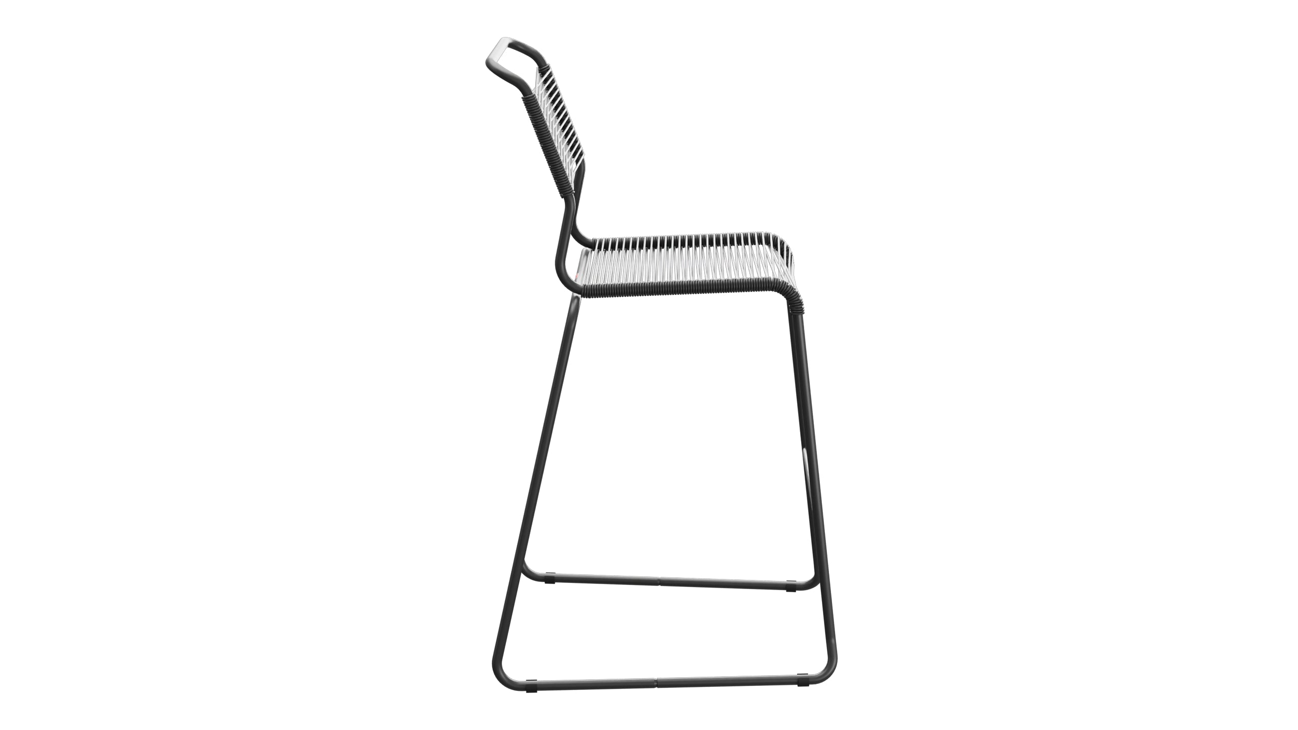 Säntis Spaghetti-Barstuhl Outdoor ohne Armlehne Kufen in Anthrazit präsentiert im Onlineshop von KAQTU Design AG. Outdoor-Barstuhl ist von Schaffner