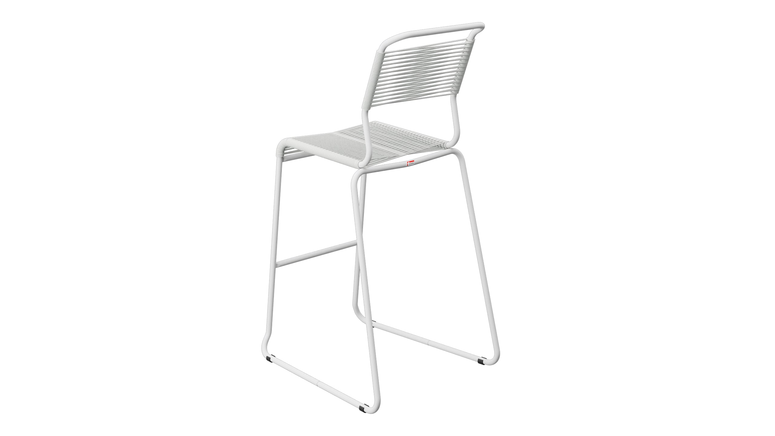 Säntis Spaghetti-Barstuhl Outdoor ohne Armlehne Kufen in Alusilber präsentiert im Onlineshop von KAQTU Design AG. Outdoor-Barstuhl ist von Schaffner