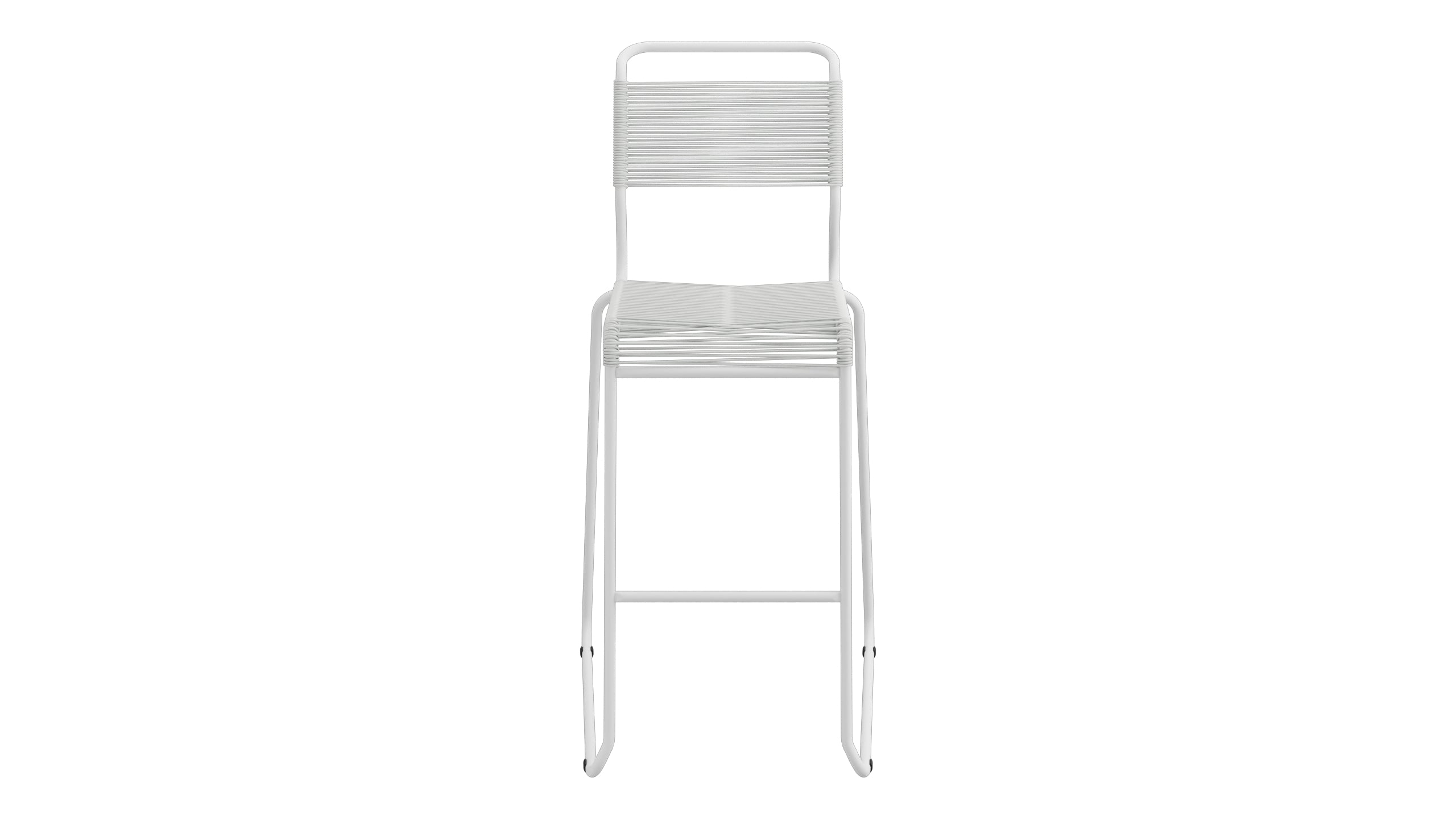 Säntis Spaghetti-Barstuhl Outdoor ohne Armlehne Kufen in Alusilber präsentiert im Onlineshop von KAQTU Design AG. Outdoor-Barstuhl ist von Schaffner