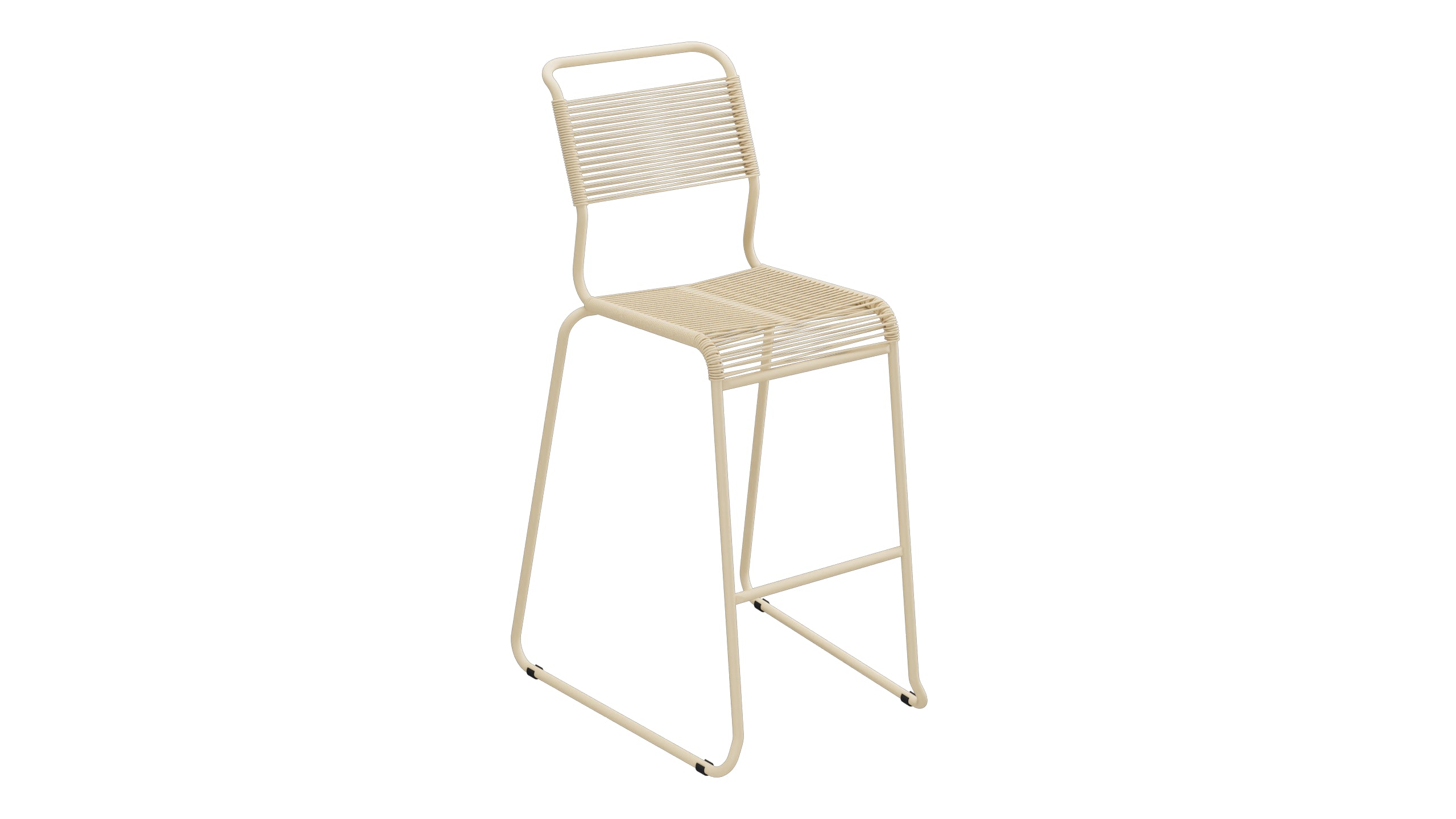 Säntis Spaghetti-Barstuhl Outdoor ohne Armlehne Kufen in Pastellbraun präsentiert im Onlineshop von KAQTU Design AG. Outdoor-Barstuhl ist von Schaffner