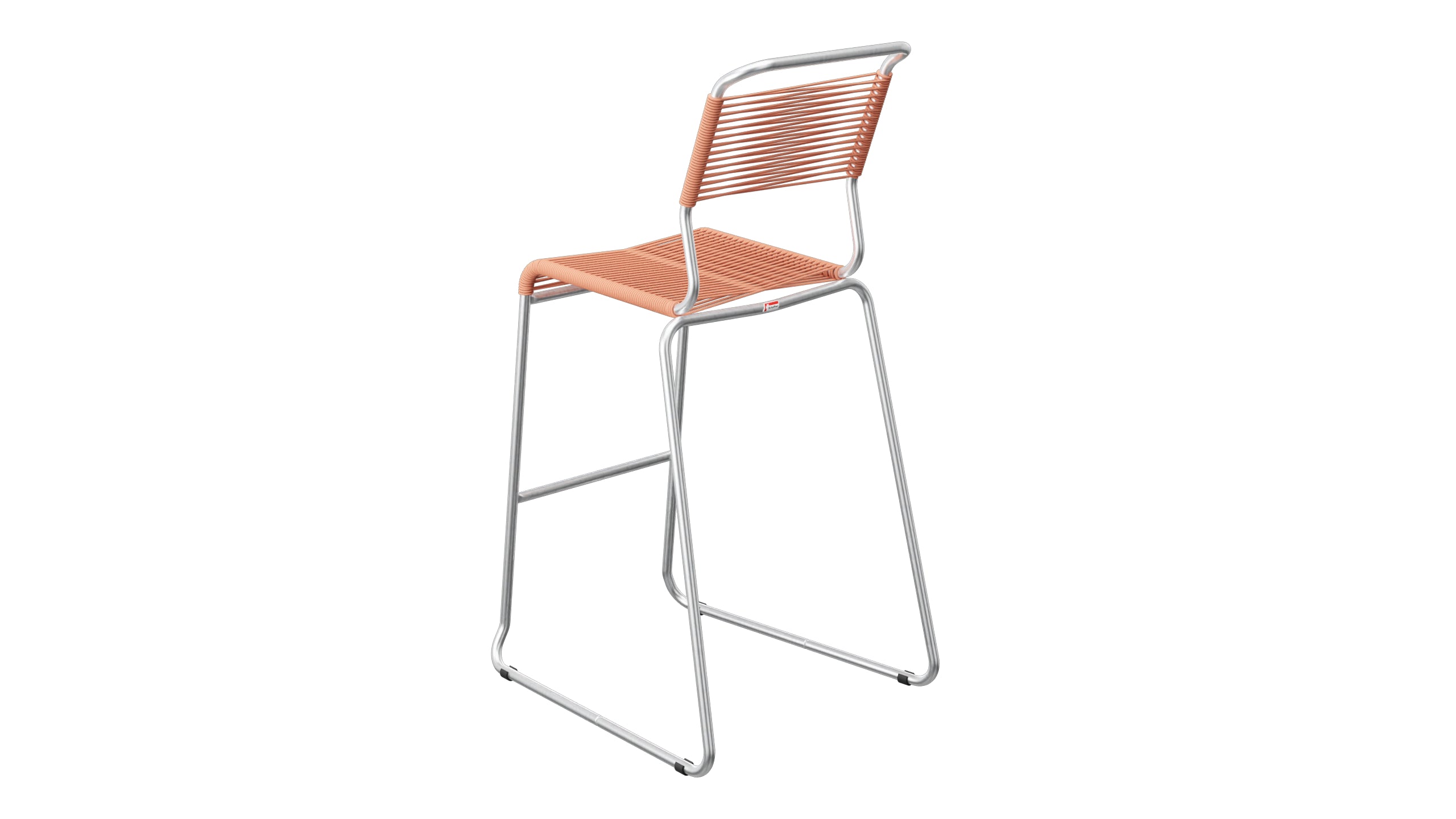 Säntis Spaghetti-Barstuhl Outdoor ohne Armlehne Kufen in Pastellterracotta präsentiert im Onlineshop von KAQTU Design AG. Outdoor-Barstuhl ist von Schaffner
