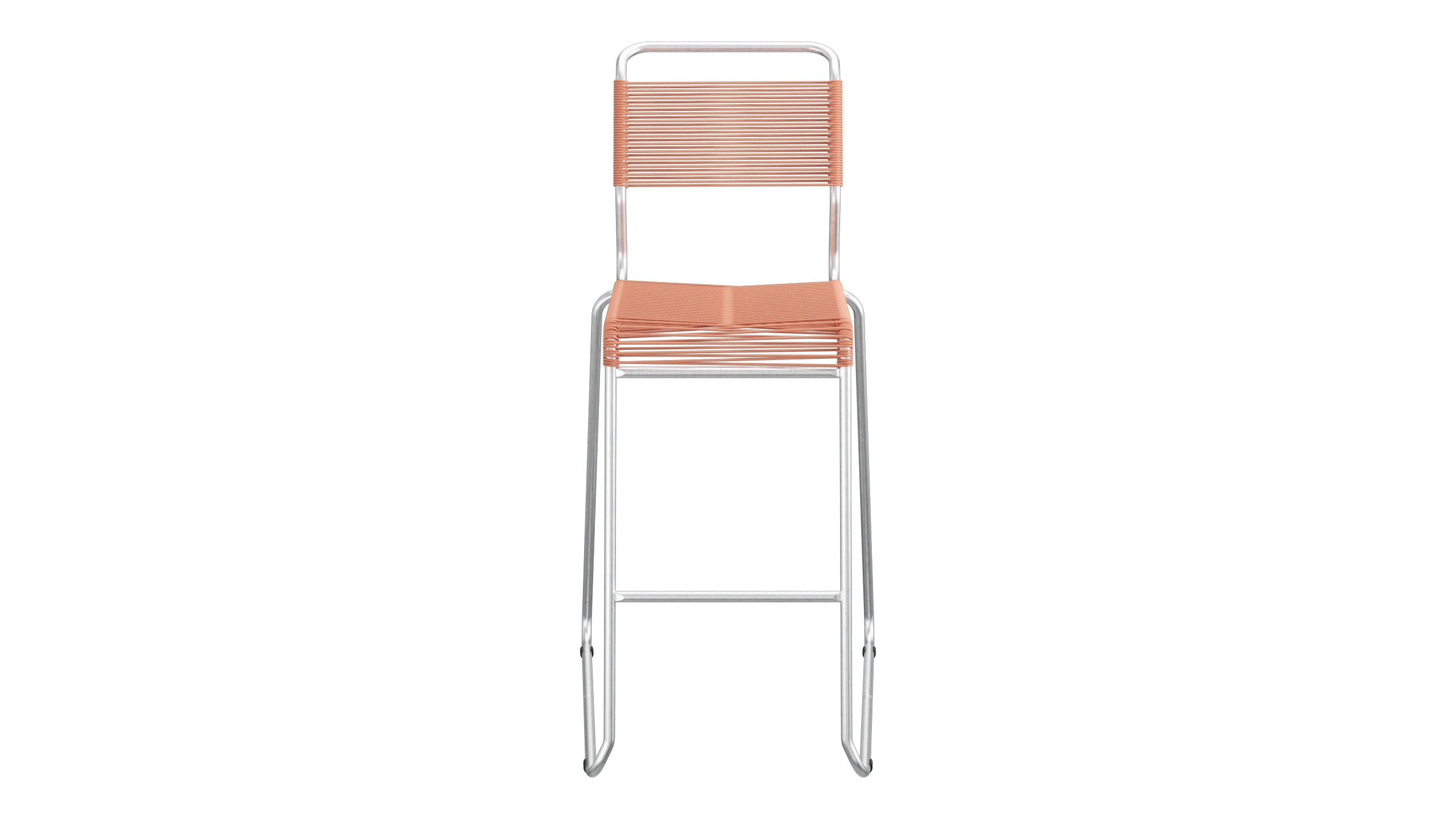 Säntis Spaghetti-Barstuhl Outdoor ohne Armlehne Kufen in Pastellterracotta präsentiert im Onlineshop von KAQTU Design AG. Outdoor-Barstuhl ist von Schaffner