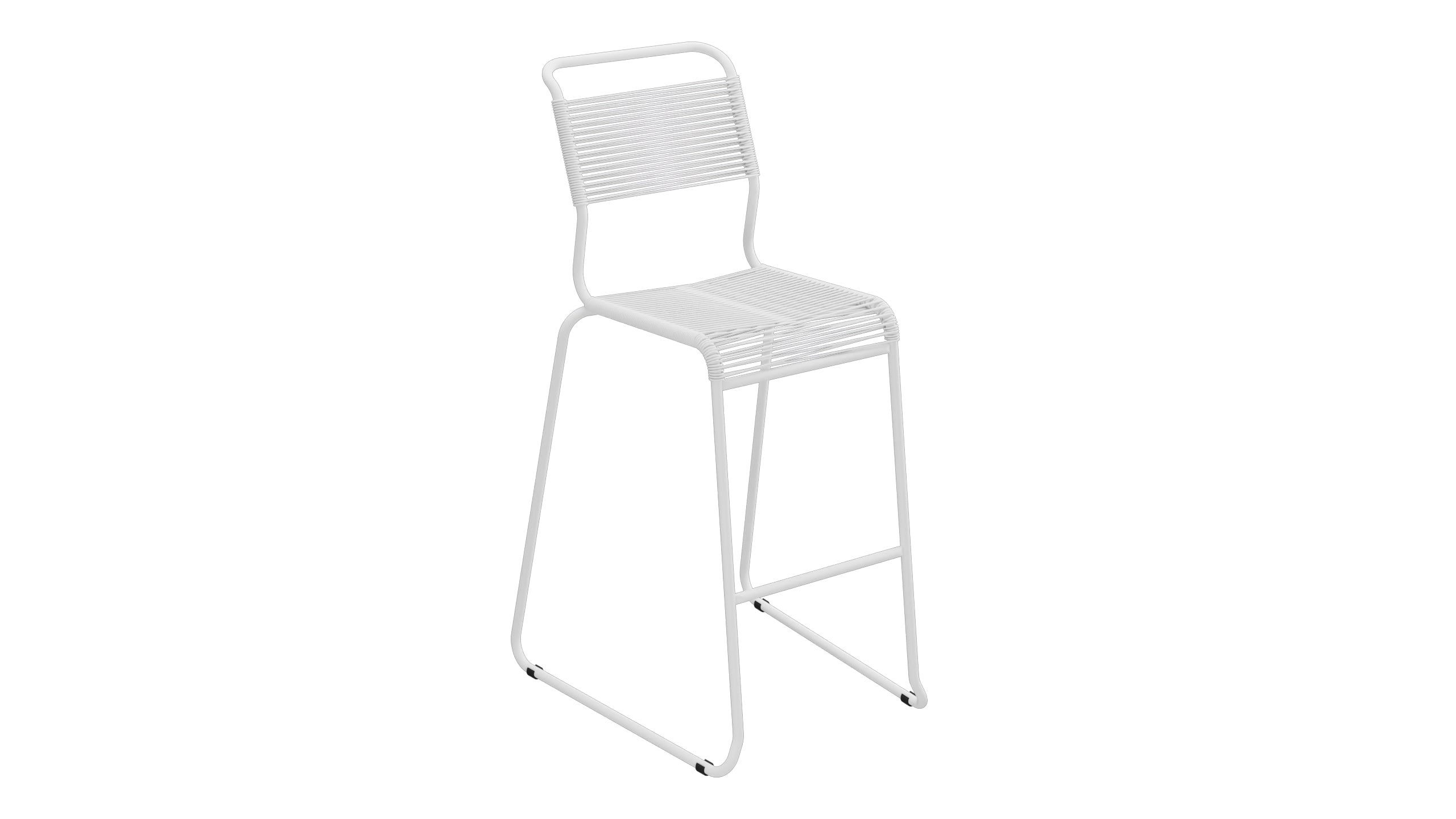 Säntis Spaghetti-Barstuhl Outdoor ohne Armlehne Kufen in Weiss präsentiert im Onlineshop von KAQTU Design AG. Outdoor-Barstuhl ist von Schaffner