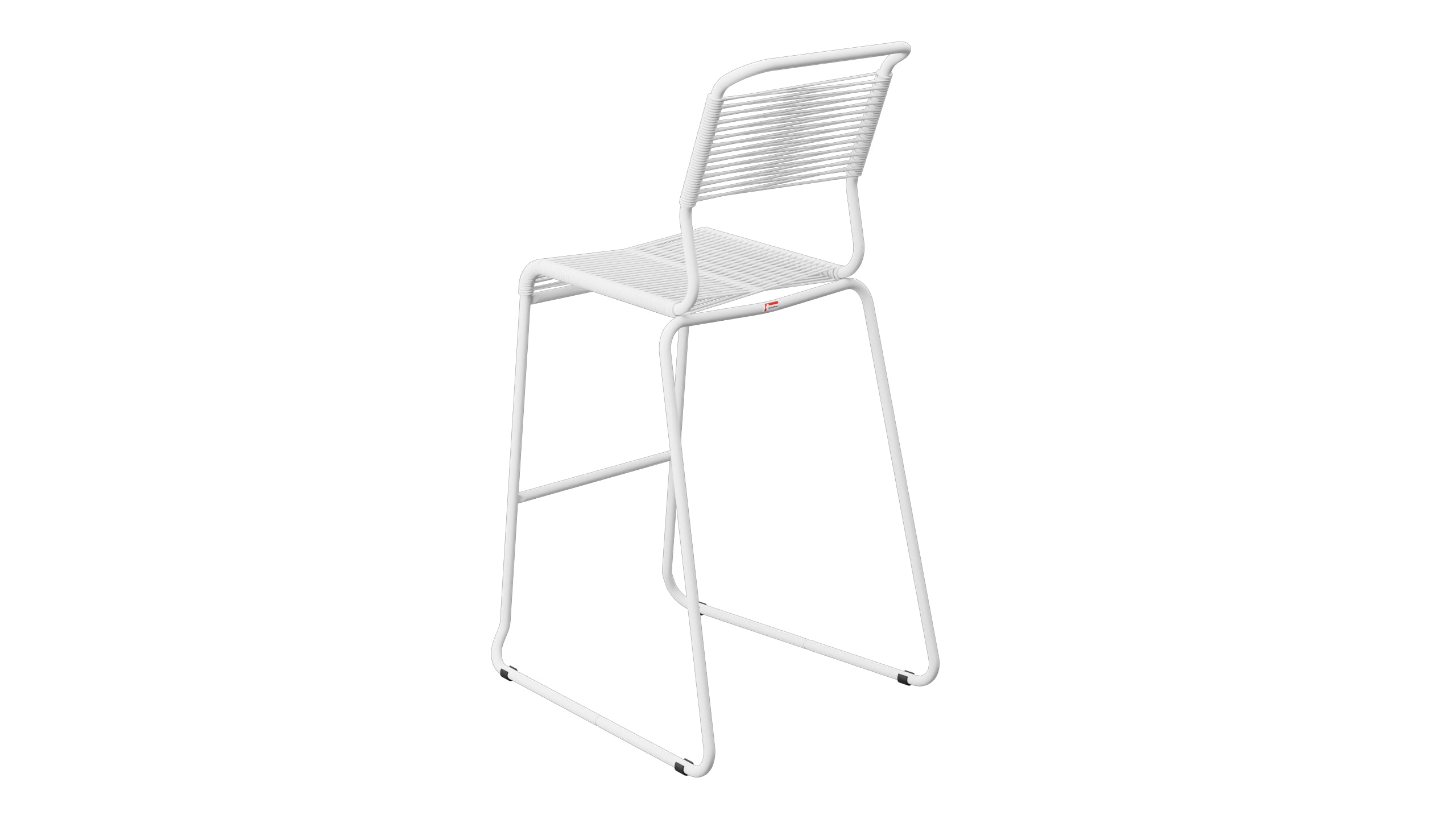 Säntis Spaghetti-Barstuhl Outdoor ohne Armlehne Kufen in Weiss präsentiert im Onlineshop von KAQTU Design AG. Outdoor-Barstuhl ist von Schaffner