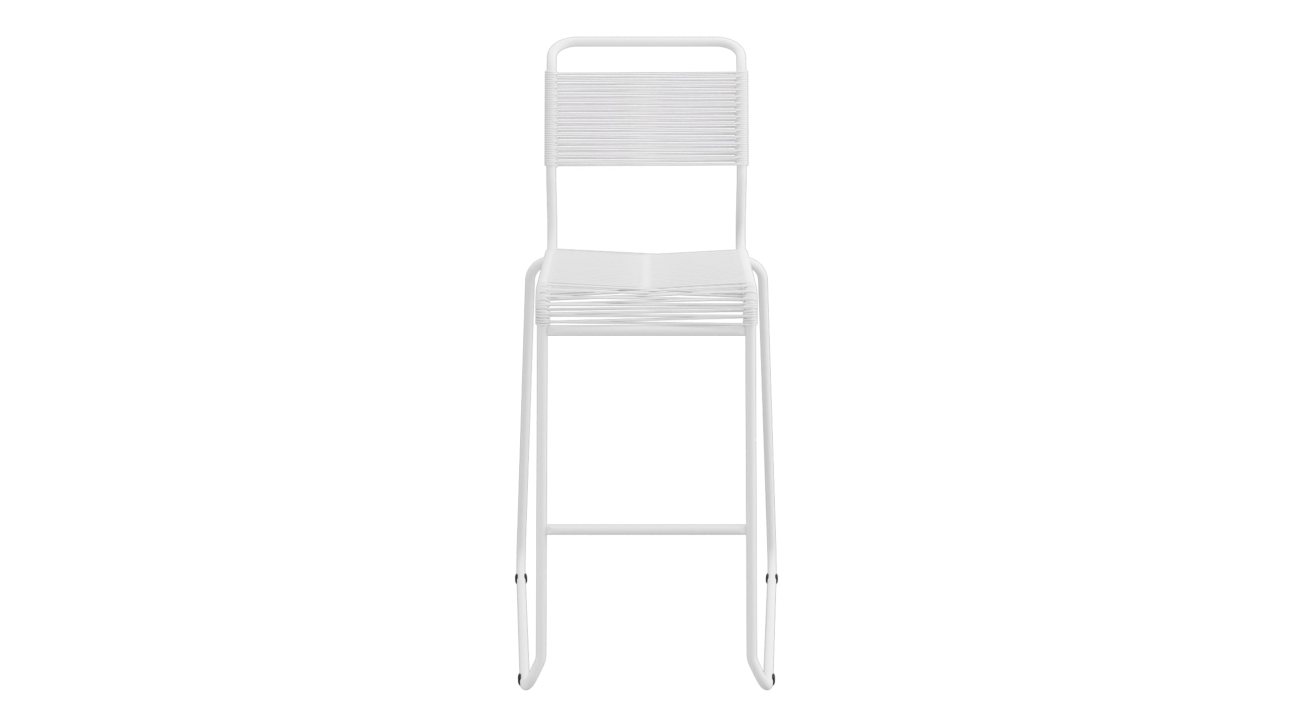 Säntis Spaghetti-Barstuhl Outdoor ohne Armlehne Kufen in Weiss präsentiert im Onlineshop von KAQTU Design AG. Outdoor-Barstuhl ist von Schaffner