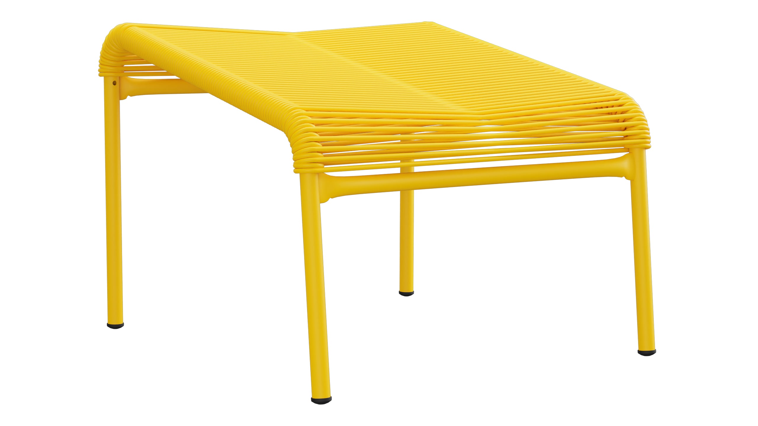 Säntis Spaghetti-Fusshocker in Gelb präsentiert im Onlineshop von KAQTU Design AG. Hocker Outdoor ist von Schaffner