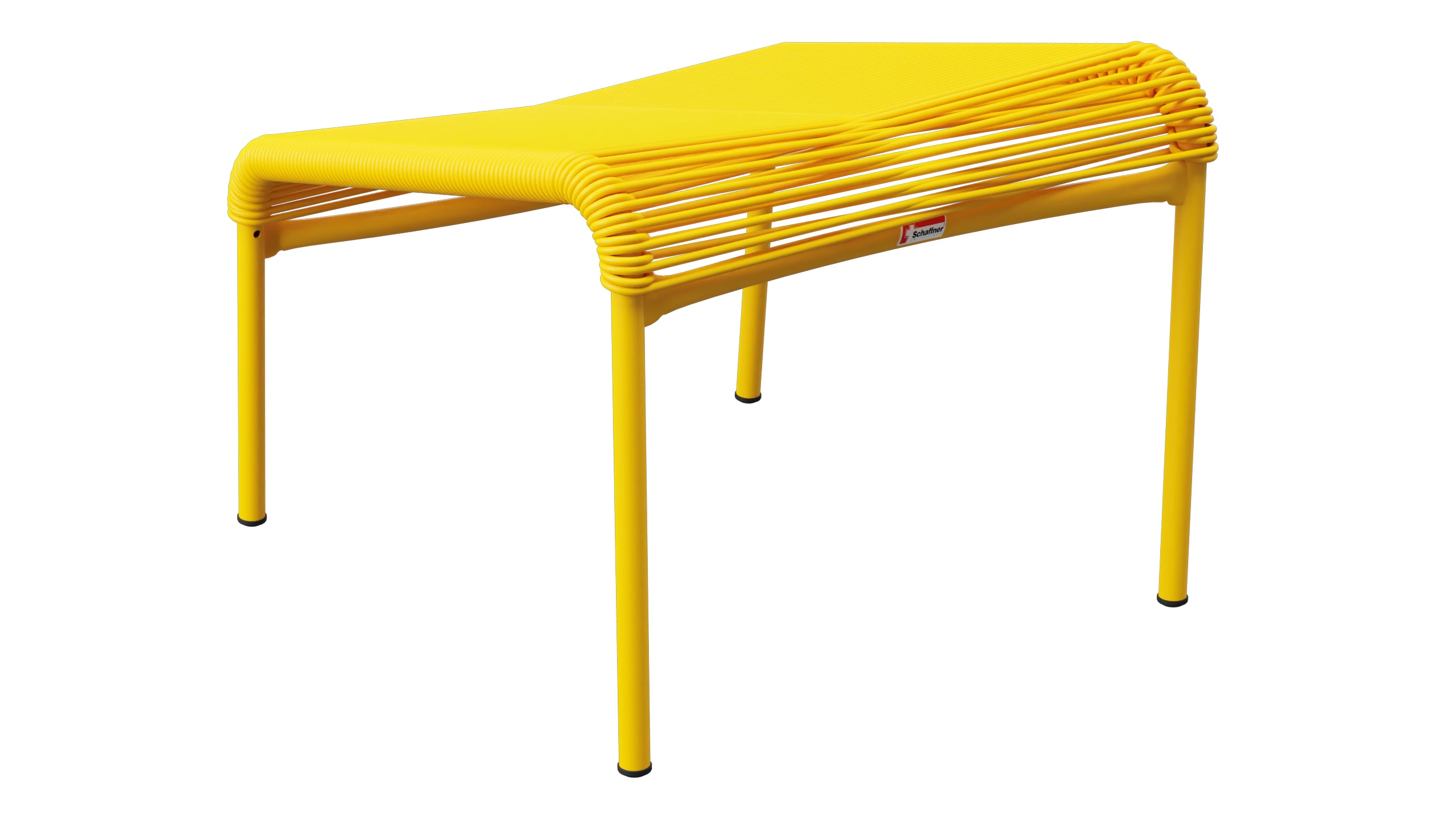Säntis Spaghetti-Fusshocker in Gelb präsentiert im Onlineshop von KAQTU Design AG. Hocker Outdoor ist von Schaffner