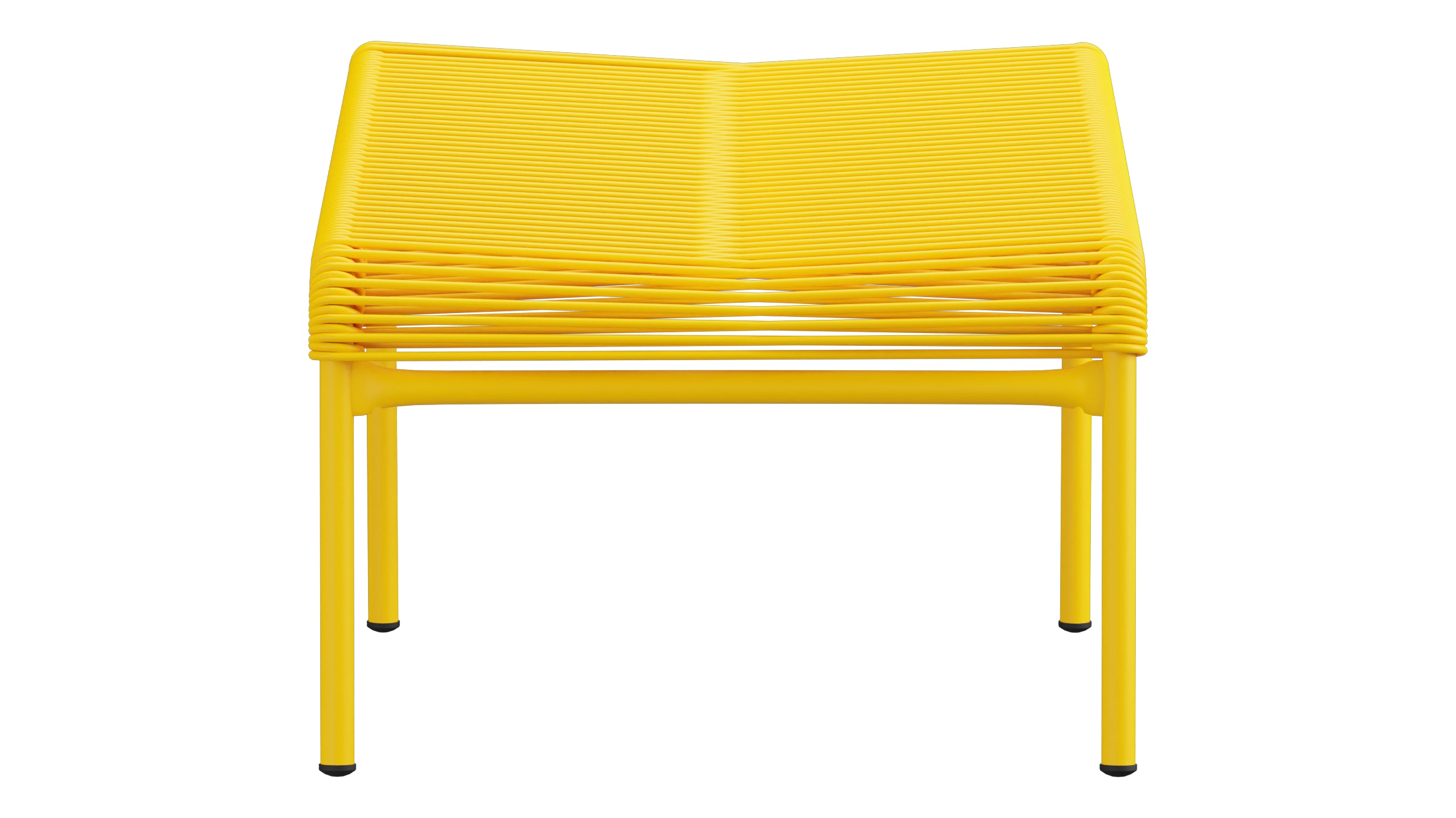 Säntis Spaghetti-Fusshocker in Gelb präsentiert im Onlineshop von KAQTU Design AG. Hocker Outdoor ist von Schaffner