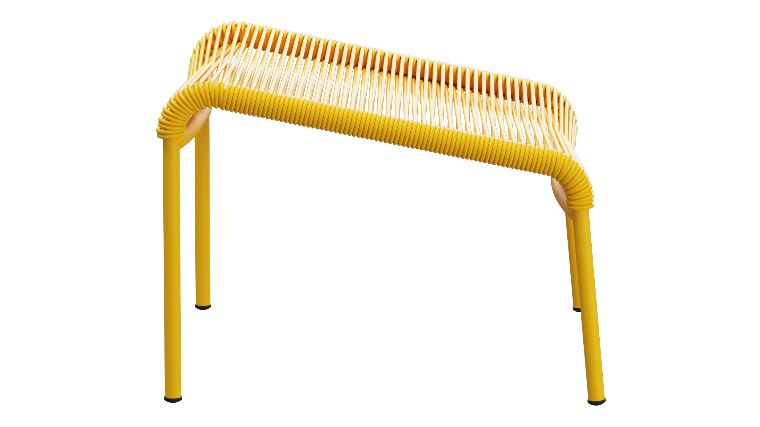 Säntis Spaghetti-Fusshocker in Gelb präsentiert im Onlineshop von KAQTU Design AG. Hocker Outdoor ist von Schaffner
