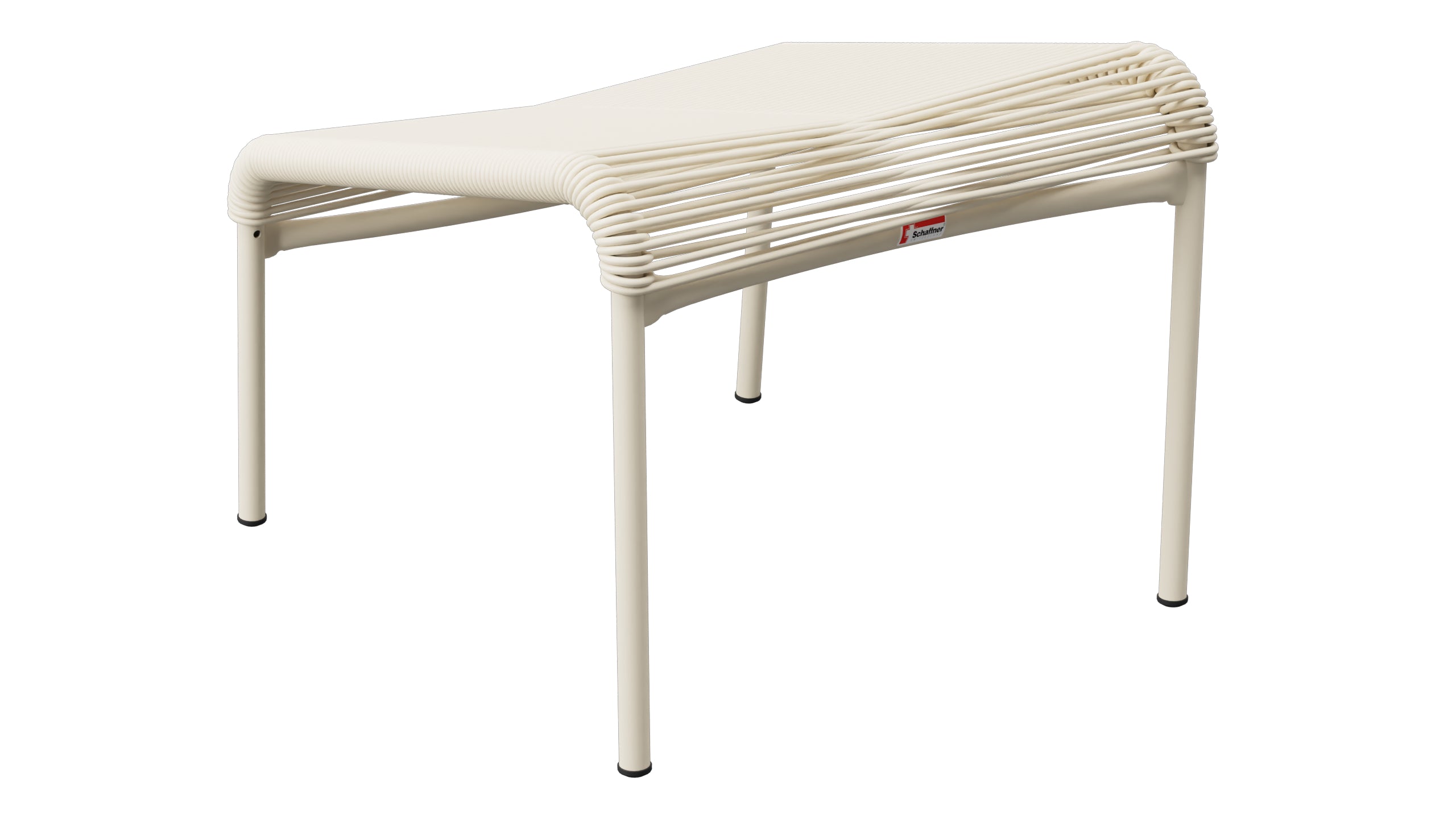 Säntis Spaghetti-Fusshocker in Pastellsand präsentiert im Onlineshop von KAQTU Design AG. Hocker Outdoor ist von Schaffner