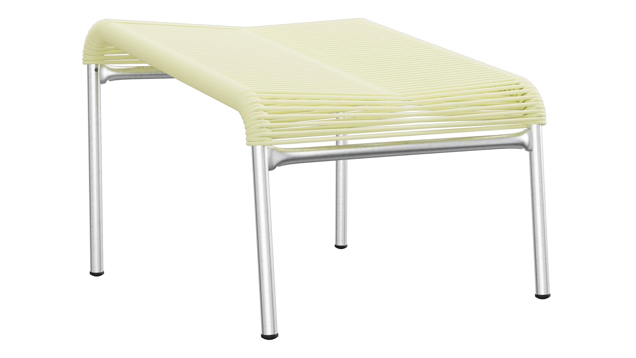 Säntis Spaghetti-Fusshocker in Buchsbaumgelb präsentiert im Onlineshop von KAQTU Design AG. Hocker Outdoor ist von Schaffner