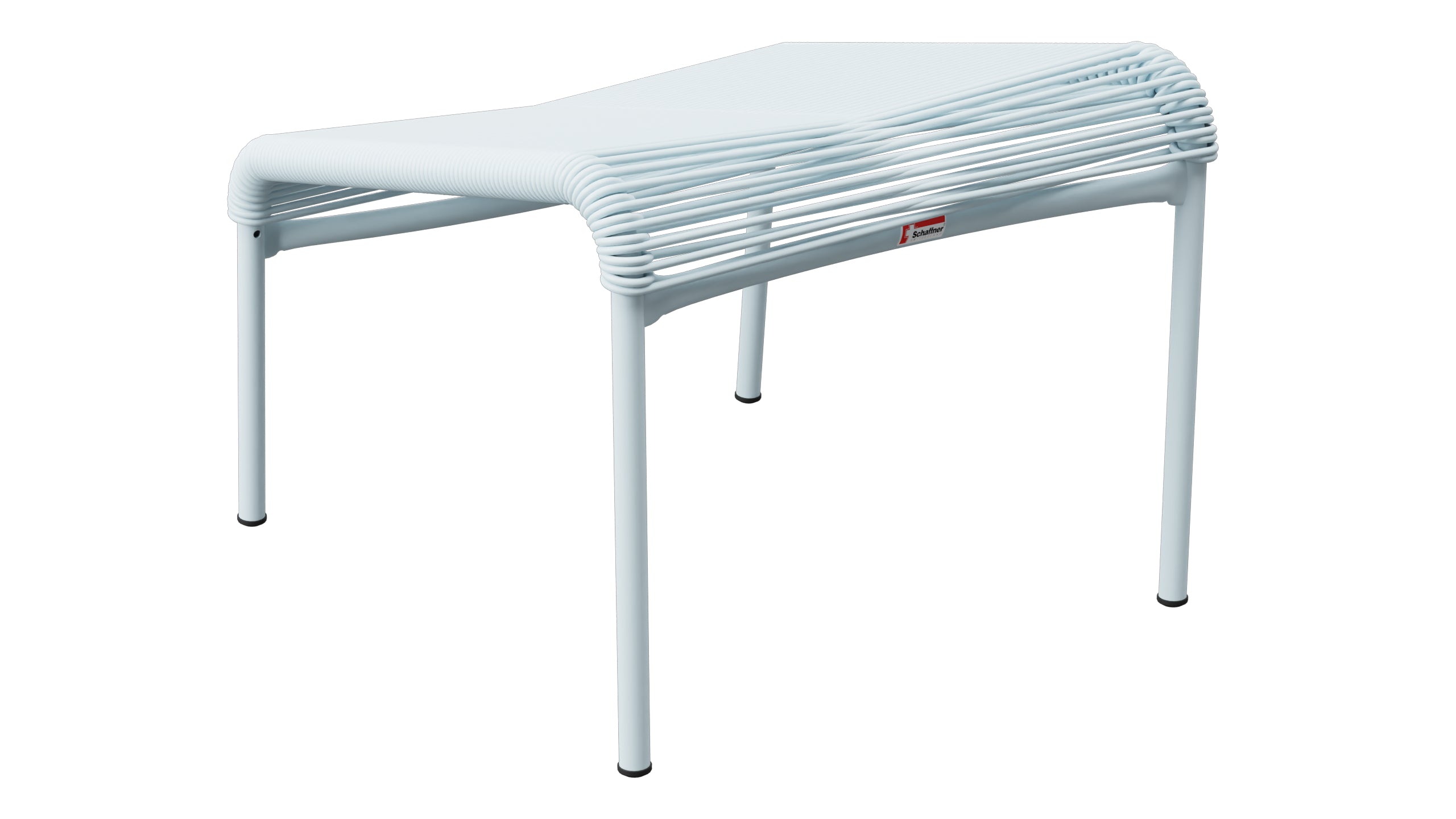 Säntis Spaghetti-Fusshocker in Pastellblau präsentiert im Onlineshop von KAQTU Design AG. Hocker Outdoor ist von Schaffner