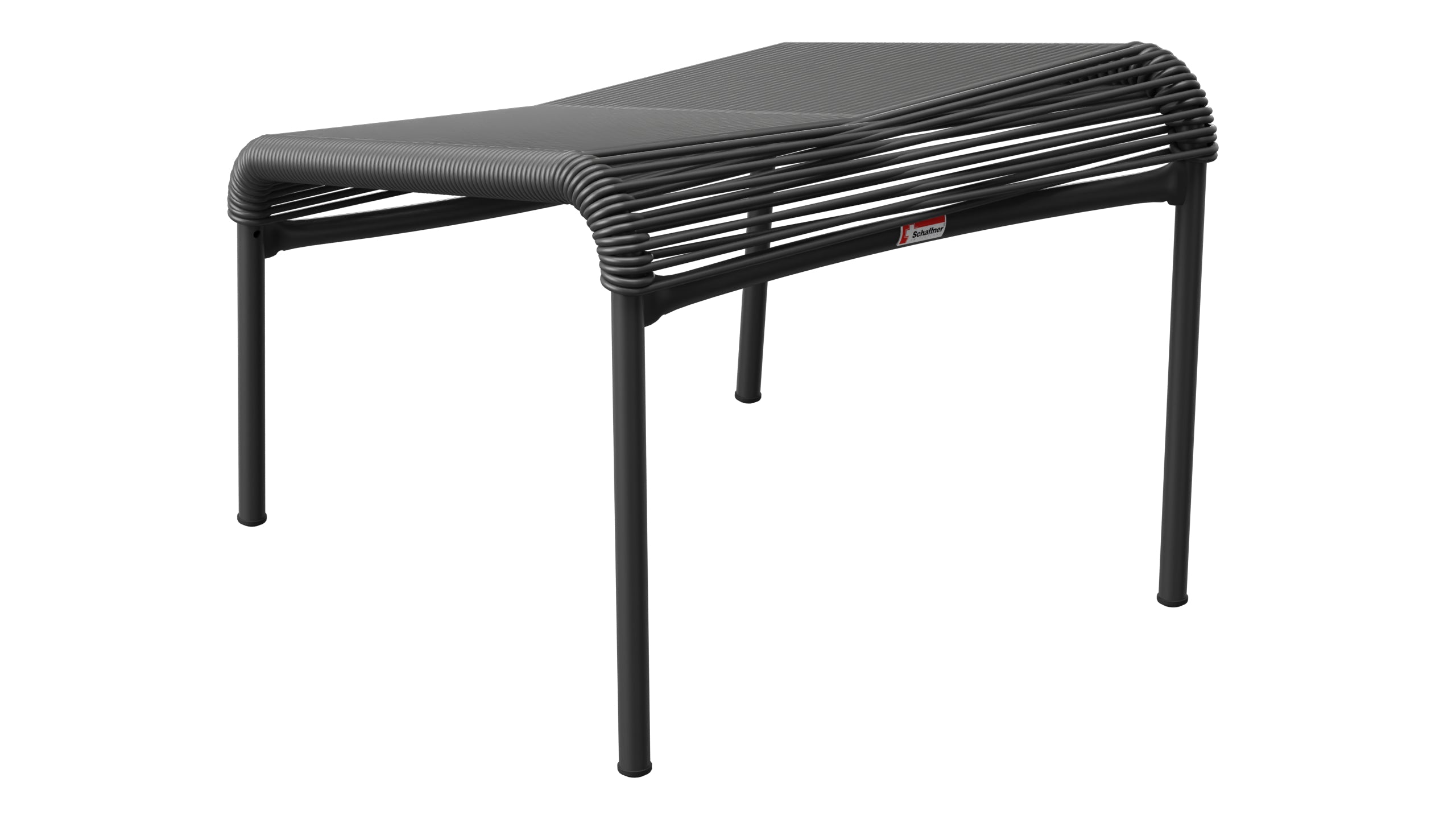 Säntis Spaghetti-Fusshocker in Anthrazit präsentiert im Onlineshop von KAQTU Design AG. Hocker Outdoor ist von Schaffner