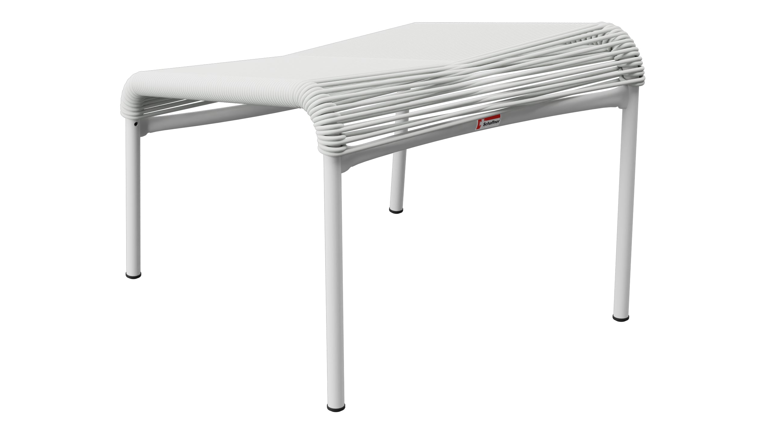 Säntis Spaghetti-Fusshocker in Alusilber präsentiert im Onlineshop von KAQTU Design AG. Hocker Outdoor ist von Schaffner