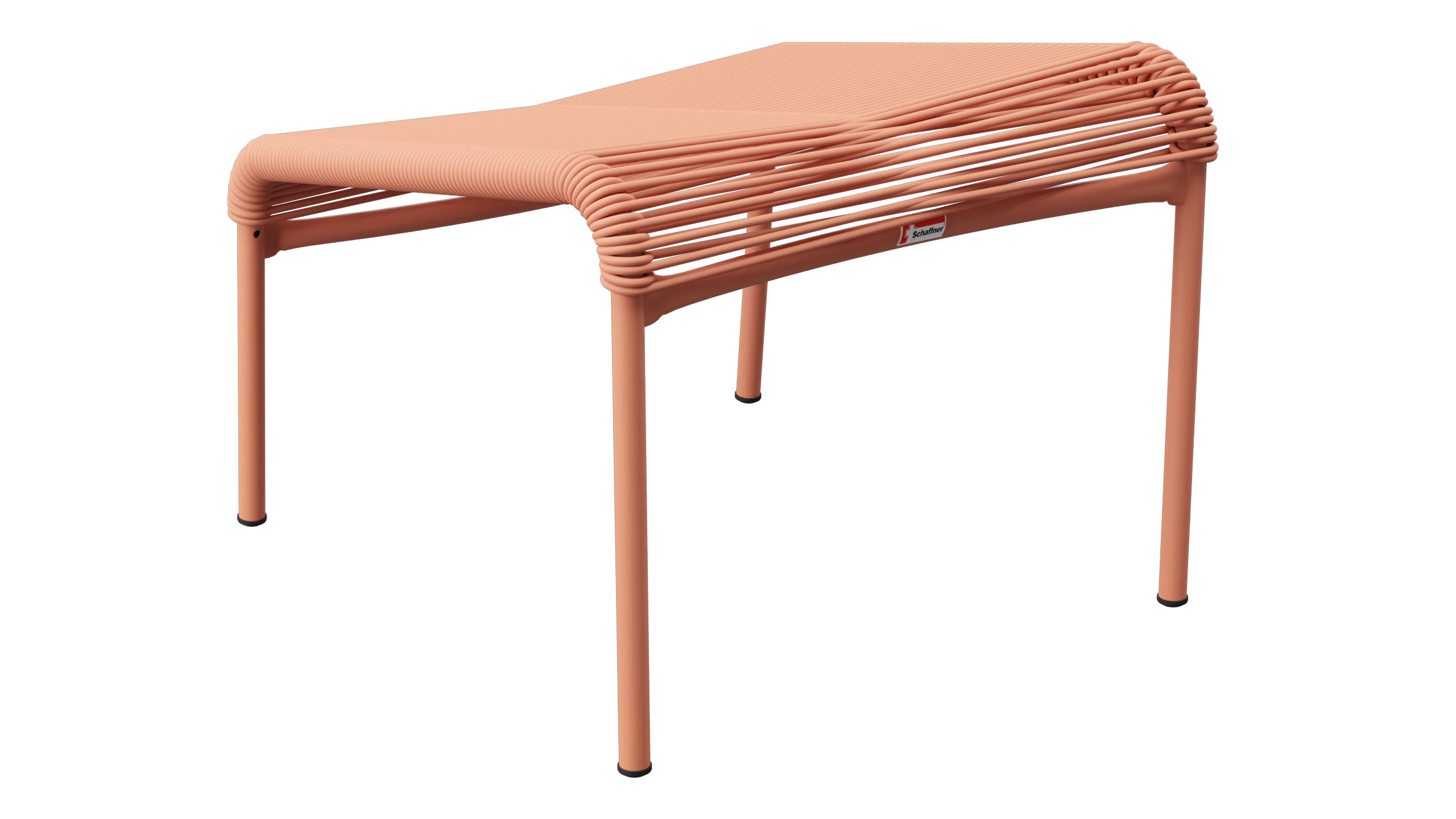 Säntis Spaghetti-Fusshocker in Pastellterracotta präsentiert im Onlineshop von KAQTU Design AG. Hocker Outdoor ist von Schaffner