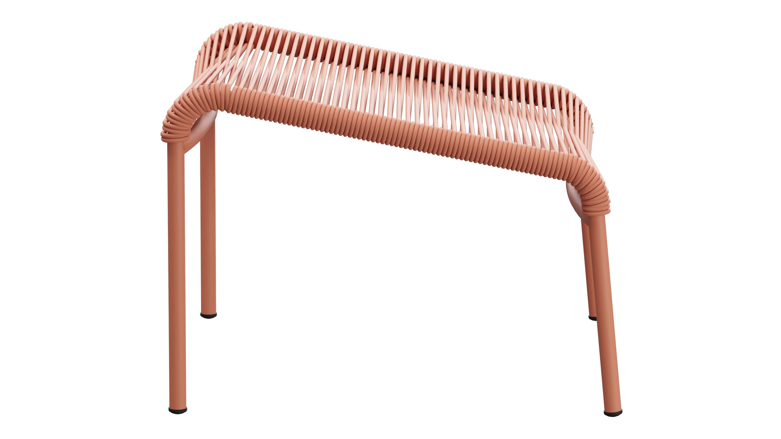 Säntis Spaghetti-Fusshocker in Pastellterracotta präsentiert im Onlineshop von KAQTU Design AG. Hocker Outdoor ist von Schaffner