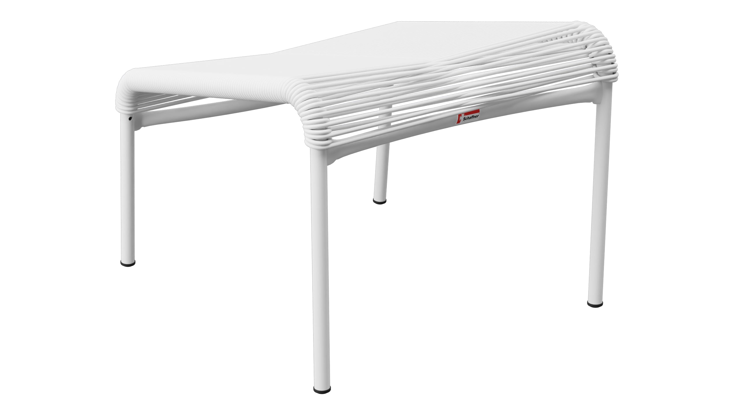 Säntis Spaghetti-Fusshocker in Weiss präsentiert im Onlineshop von KAQTU Design AG. Hocker Outdoor ist von Schaffner