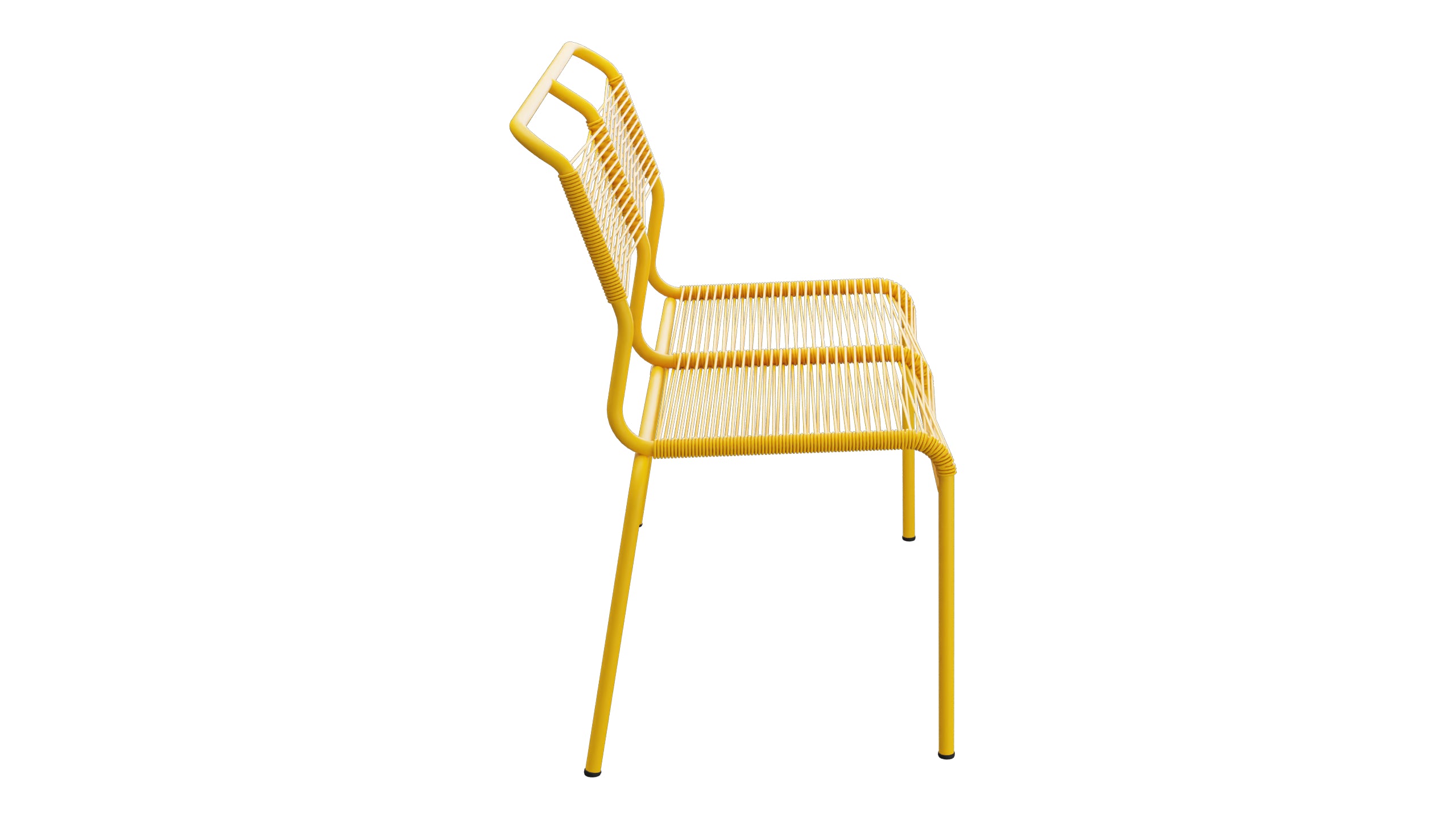 Säntis Spaghetti-2er Gartenbank ohne Armlehne in Gelb präsentiert im Onlineshop von KAQTU Design AG. Gartenbank ist von Schaffner