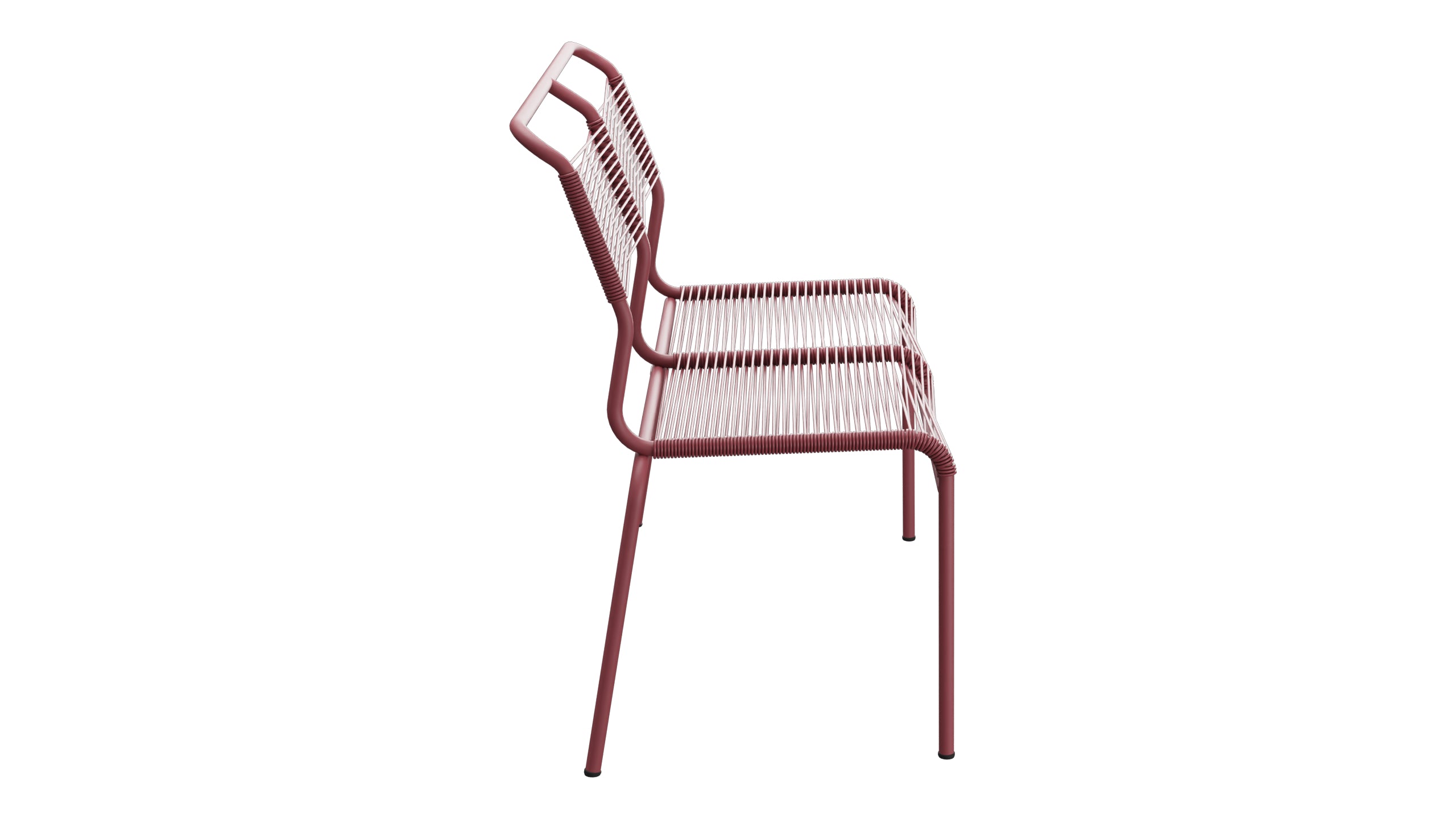 Säntis Spaghetti-2er Gartenbank ohne Armlehne in Bordeaux präsentiert im Onlineshop von KAQTU Design AG. Gartenbank ist von Schaffner