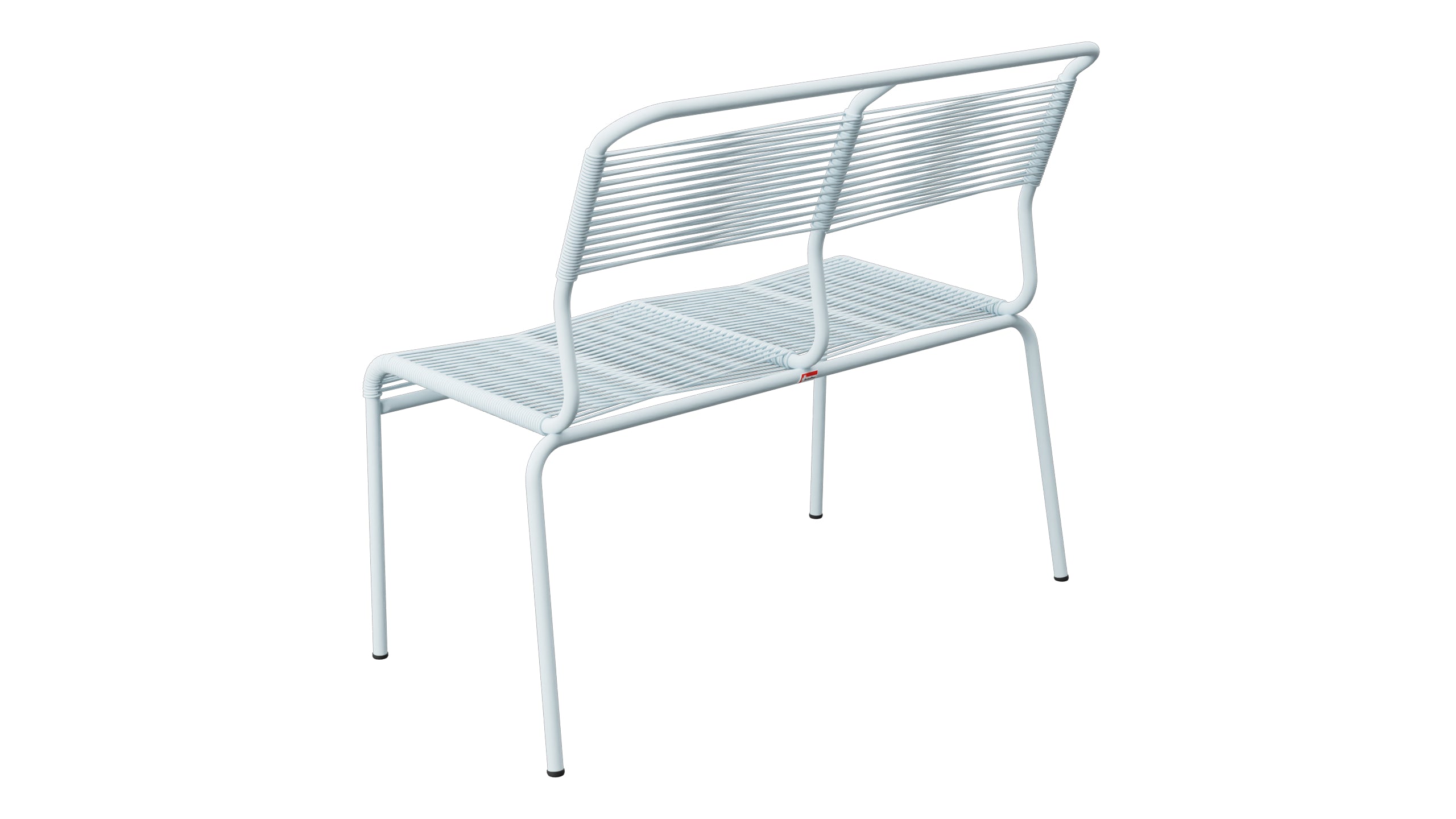 Säntis Spaghetti-2er Gartenbank ohne Armlehne in Pastellblau präsentiert im Onlineshop von KAQTU Design AG. Gartenbank ist von Schaffner