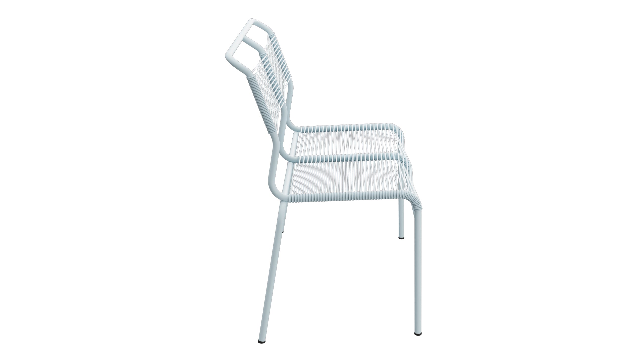 Säntis Spaghetti-2er Gartenbank ohne Armlehne in Pastellblau präsentiert im Onlineshop von KAQTU Design AG. Gartenbank ist von Schaffner