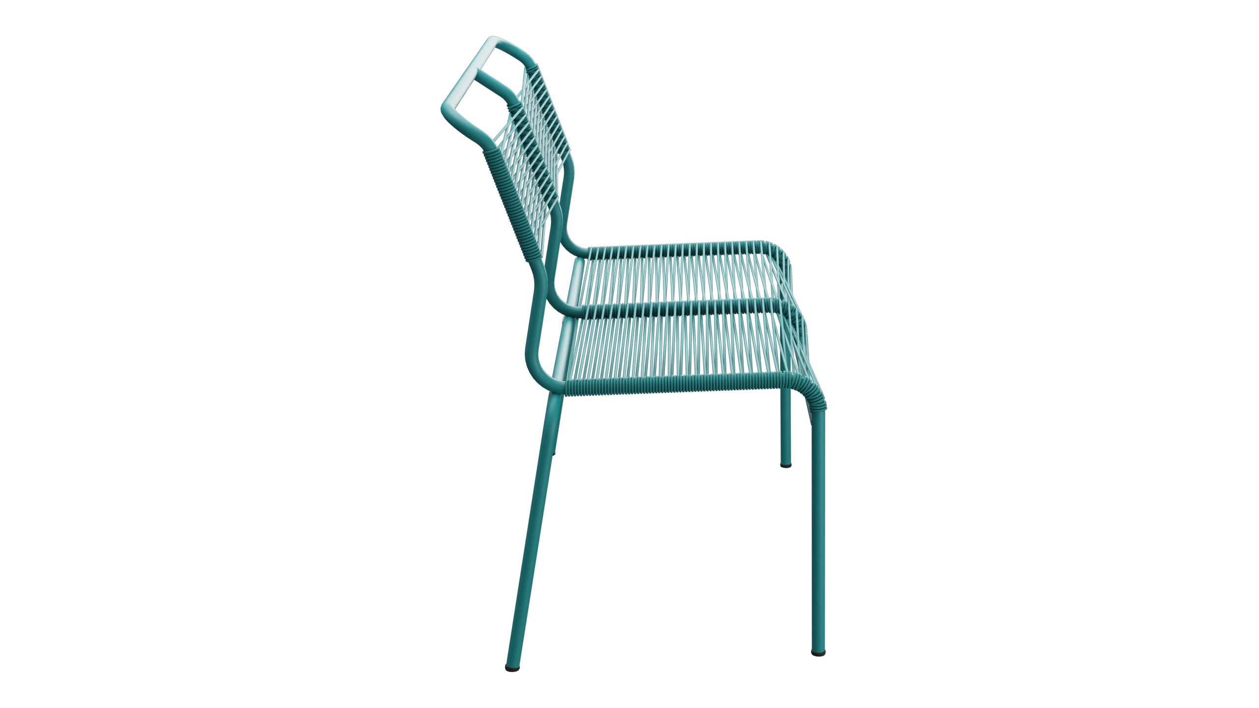 Säntis Spaghetti-2er Gartenbank ohne Armlehne in Kaliblau präsentiert im Onlineshop von KAQTU Design AG. Gartenbank ist von Schaffner