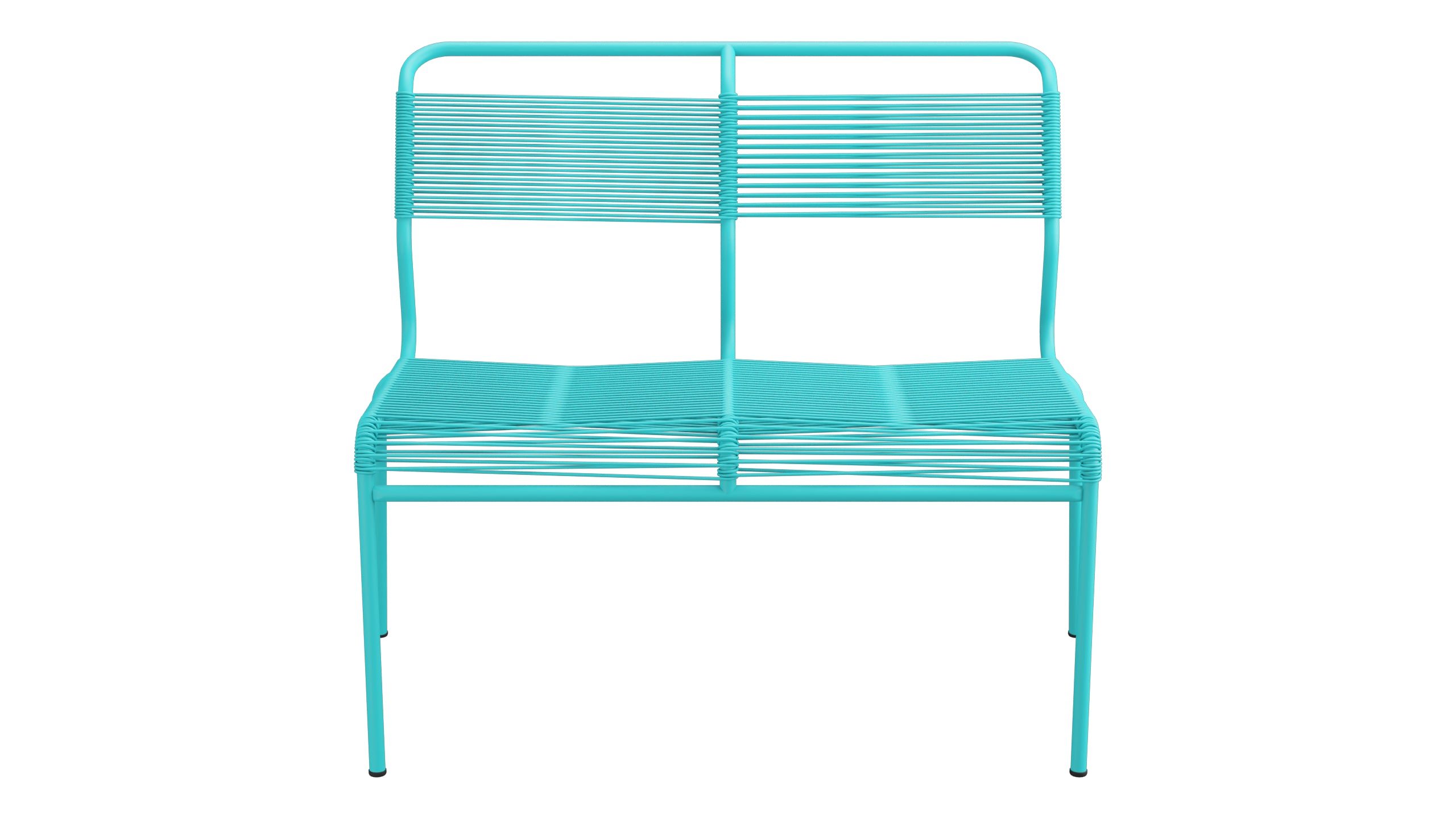 Säntis Spaghetti-2er Gartenbank ohne Armlehne in Türkis präsentiert im Onlineshop von KAQTU Design AG. Gartenbank ist von Schaffner