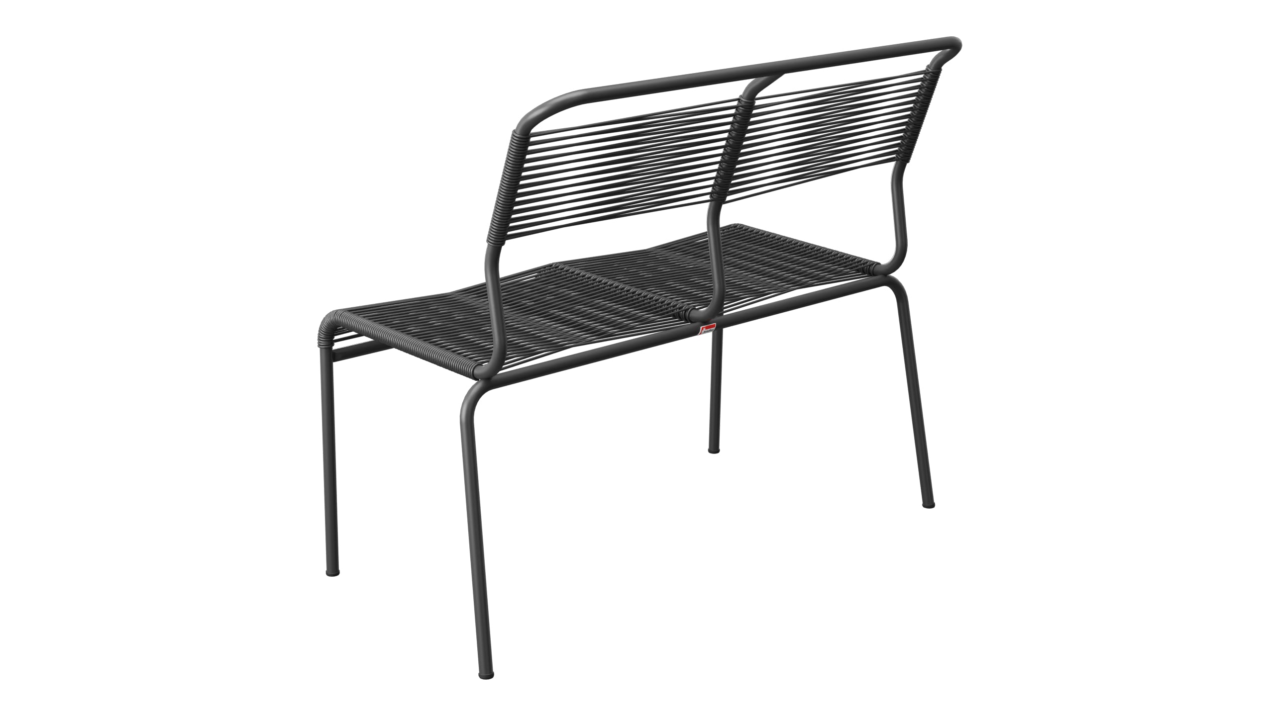 Säntis Spaghetti-2er Gartenbank ohne Armlehne in Anthrazit präsentiert im Onlineshop von KAQTU Design AG. Gartenbank ist von Schaffner