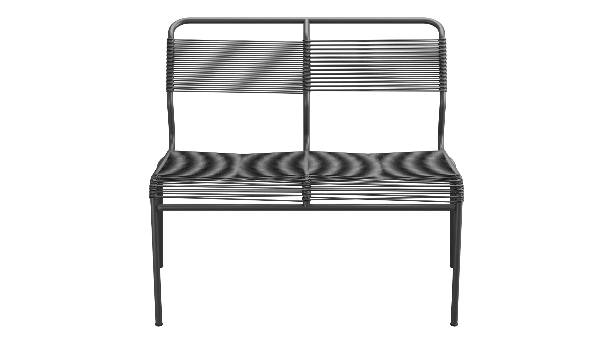 Säntis Spaghetti-2er Gartenbank ohne Armlehne in Anthrazit präsentiert im Onlineshop von KAQTU Design AG. Gartenbank ist von Schaffner