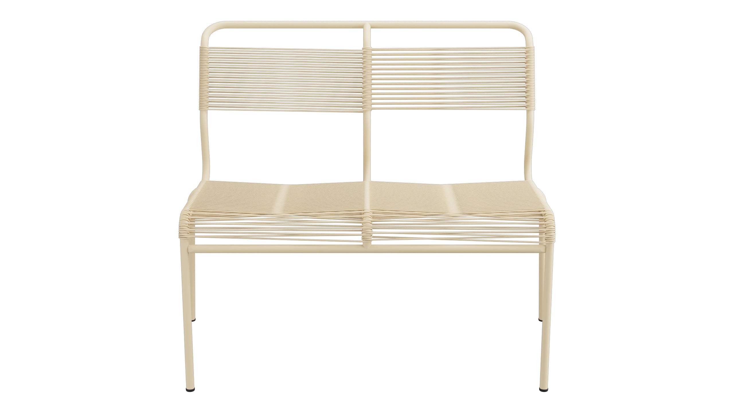 Säntis Spaghetti-2er Gartenbank ohne Armlehne in Pastellbraun präsentiert im Onlineshop von KAQTU Design AG. Gartenbank ist von Schaffner
