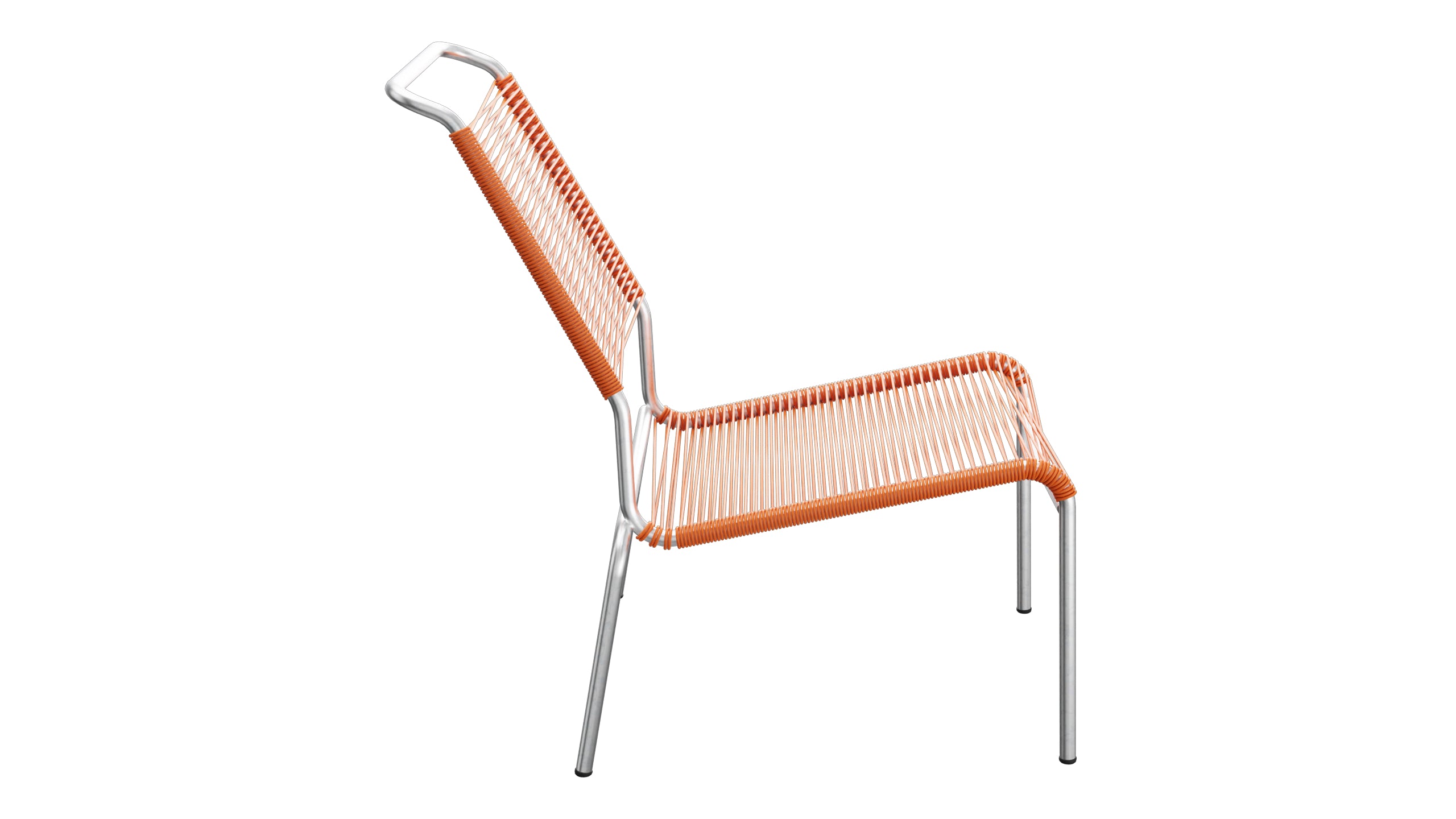 Säntis Spaghetti-Lounger ohne Armlehne Hochlehner in Orange präsentiert im Onlineshop von KAQTU Design AG. Outdoor-Sessel ist von Schaffner