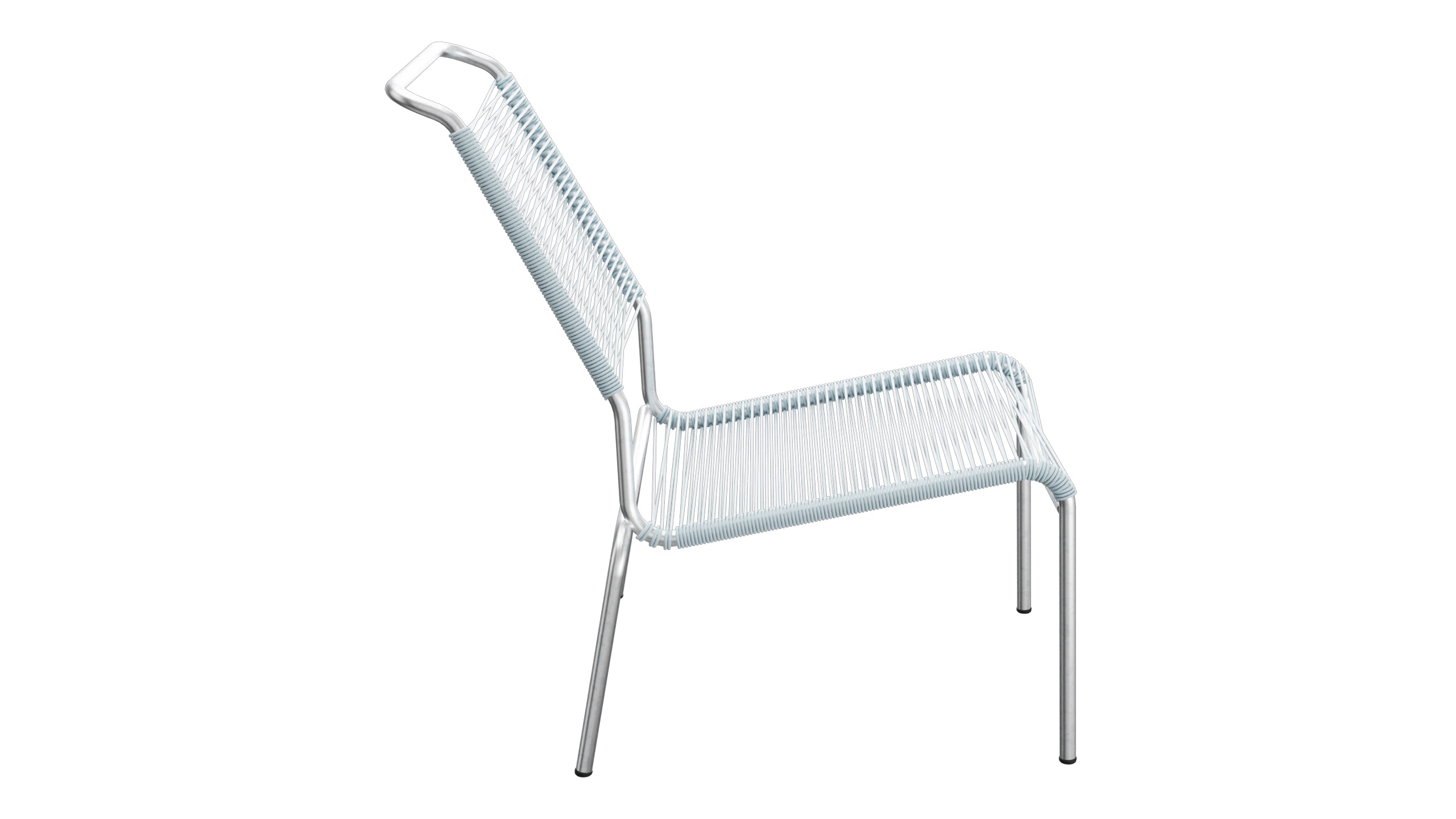 Säntis Spaghetti-Lounger ohne Armlehne Hochlehner in Pastellblau präsentiert im Onlineshop von KAQTU Design AG. Outdoor-Sessel ist von Schaffner