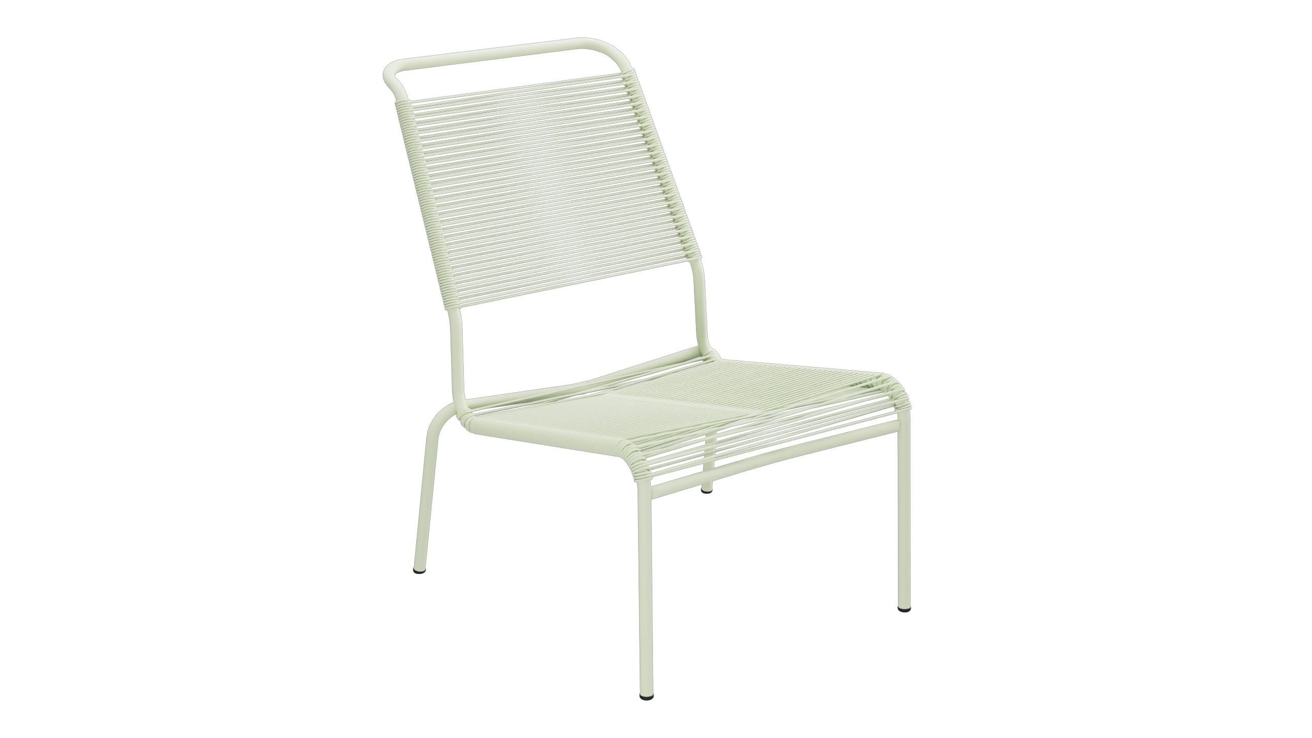 Säntis Spaghetti-Lounger ohne Armlehne Hochlehner in Pastellgrün präsentiert im Onlineshop von KAQTU Design AG. Outdoor-Sessel ist von Schaffner