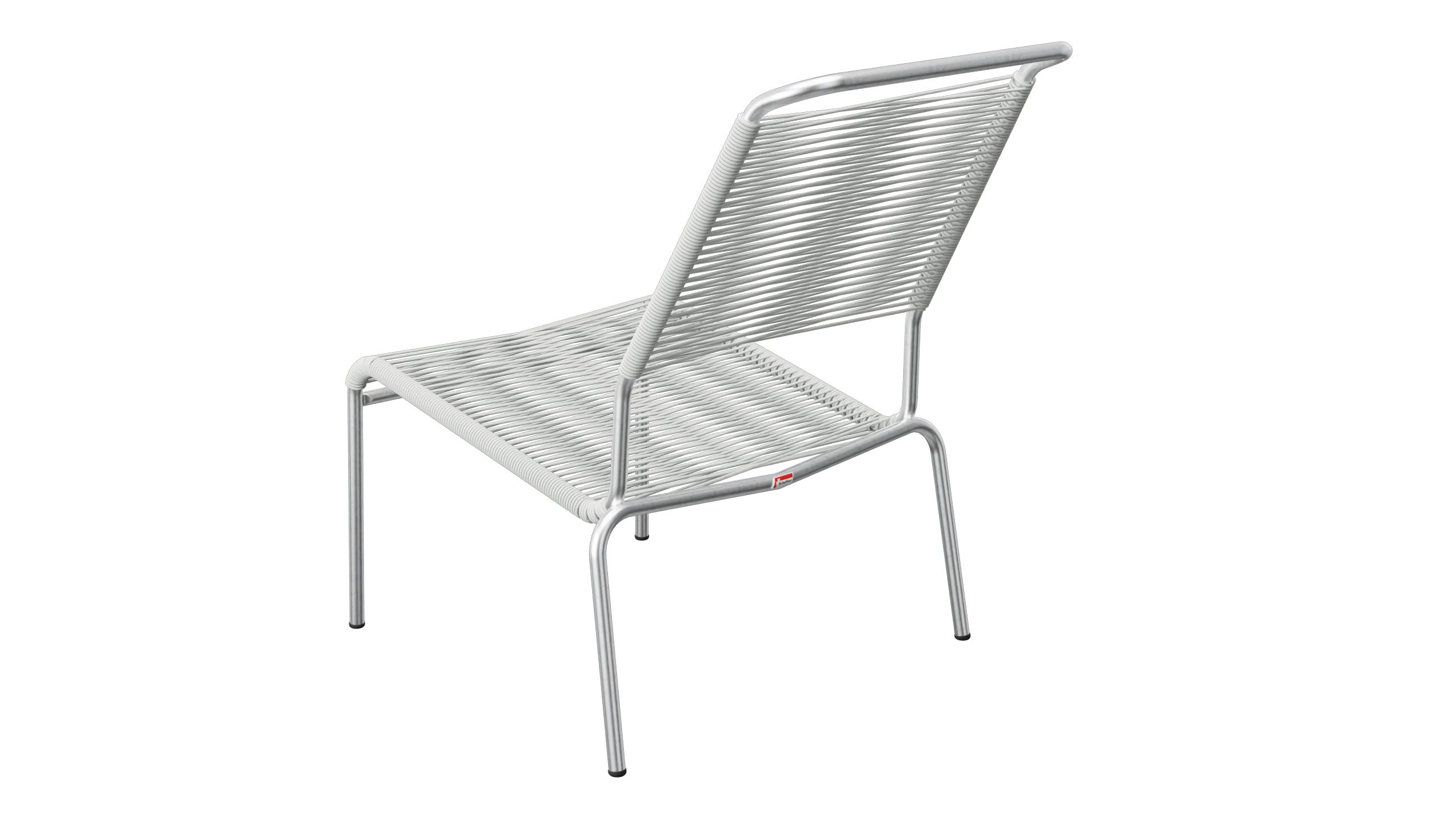 Säntis Spaghetti-Lounger ohne Armlehne Hochlehner in Alusilber präsentiert im Onlineshop von KAQTU Design AG. Outdoor-Sessel ist von Schaffner