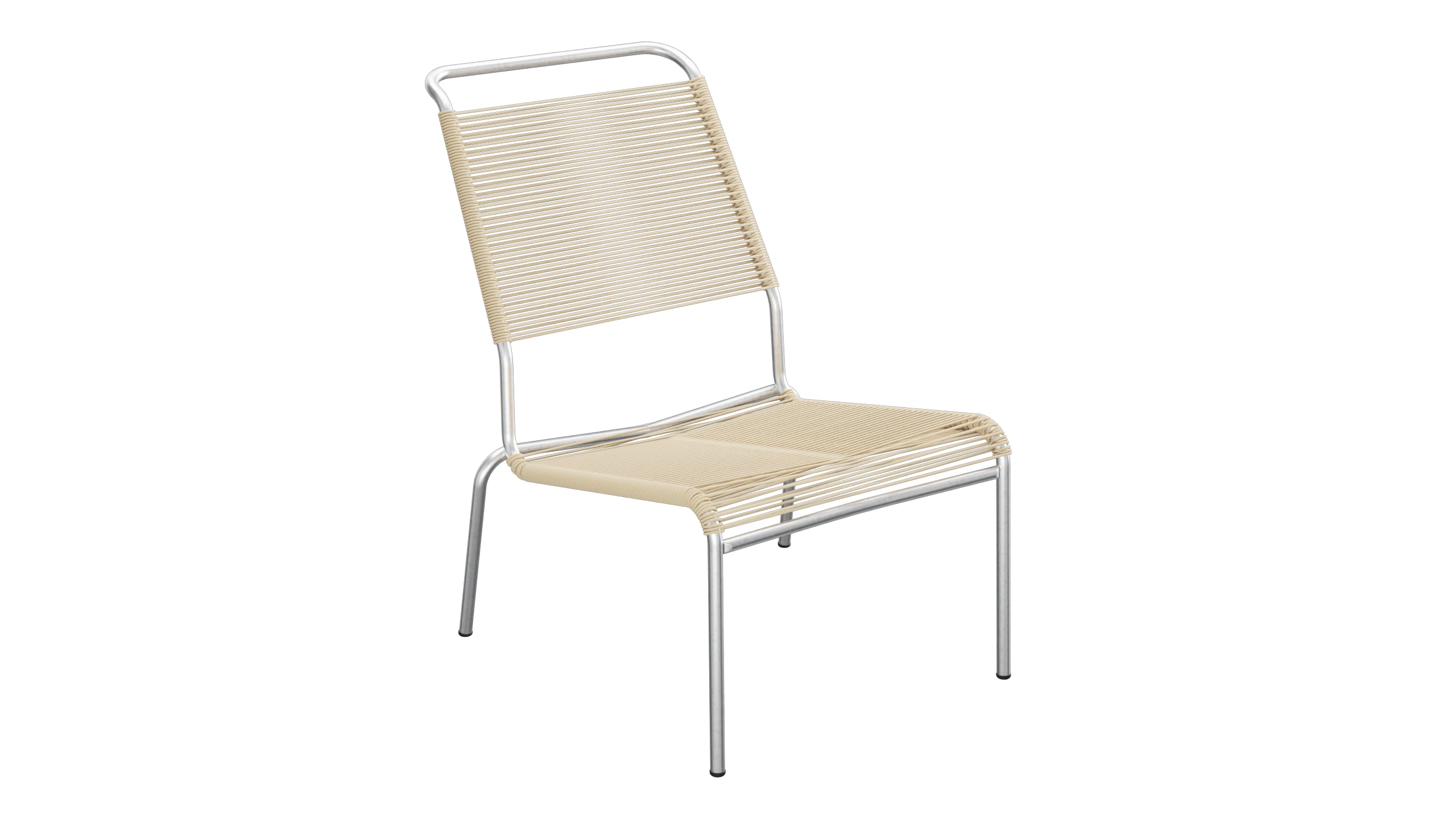 Säntis Spaghetti-Lounger ohne Armlehne Hochlehner in Pastellbraun präsentiert im Onlineshop von KAQTU Design AG. Outdoor-Sessel ist von Schaffner