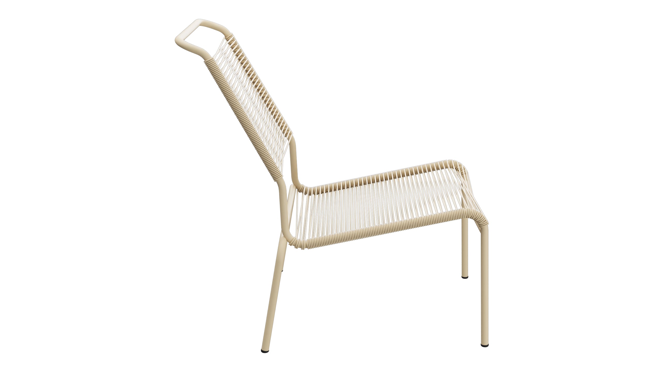Säntis Spaghetti-Lounger ohne Armlehne Hochlehner in Pastellbraun präsentiert im Onlineshop von KAQTU Design AG. Outdoor-Sessel ist von Schaffner