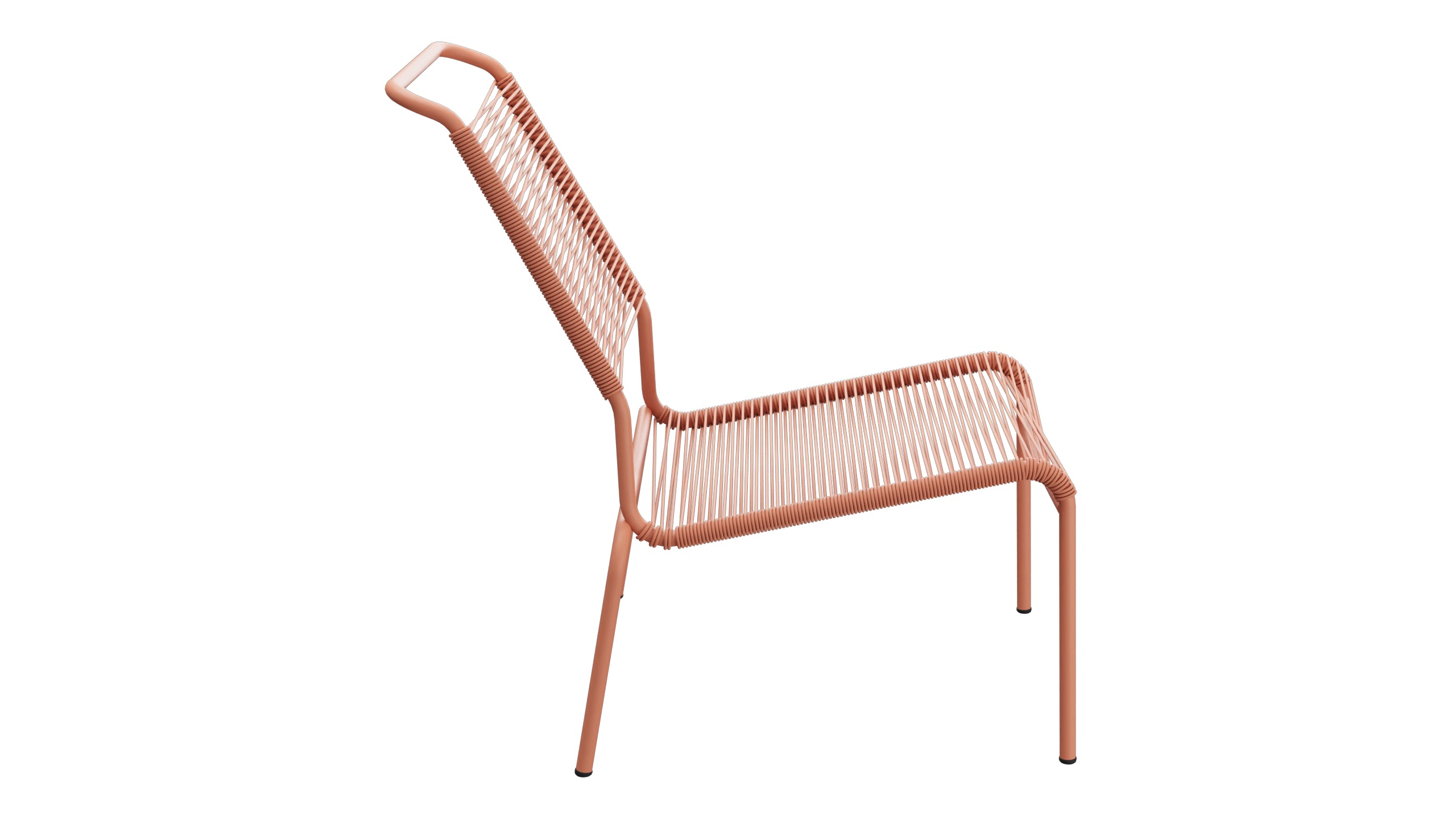 Säntis Spaghetti-Lounger ohne Armlehne Hochlehner in Pastellterracotta präsentiert im Onlineshop von KAQTU Design AG. Outdoor-Sessel ist von Schaffner